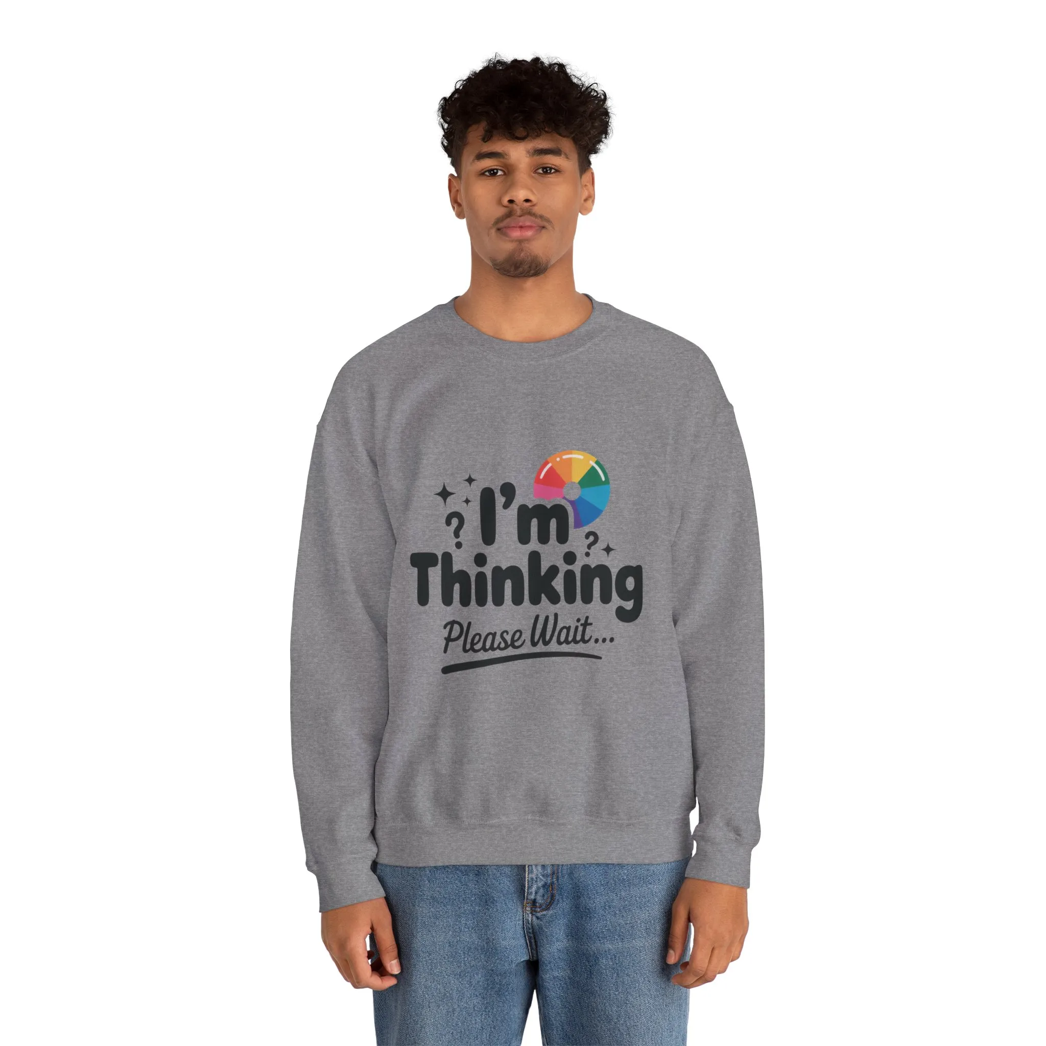 Funny - Im Thinking Please Wait - Mens Sweatshirt, Cute Geeky Gift for Introverts, Programmers, Designers, Humor Crewneck, Gift for Adults - Image 13