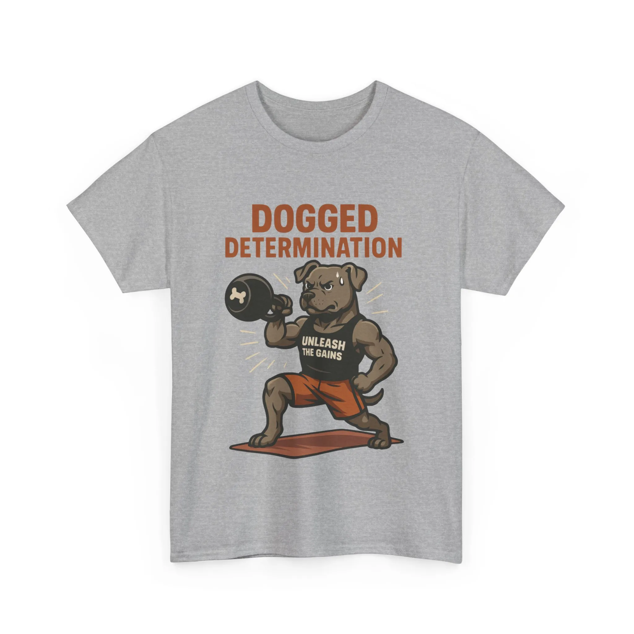 Funny Gym Dog T-Shirt for Men, Workout Bulldog Graphic Tee, Fitness Motivation Shirt, Dog Lover Gift, Dogged Determination Gym Tee - Image 4