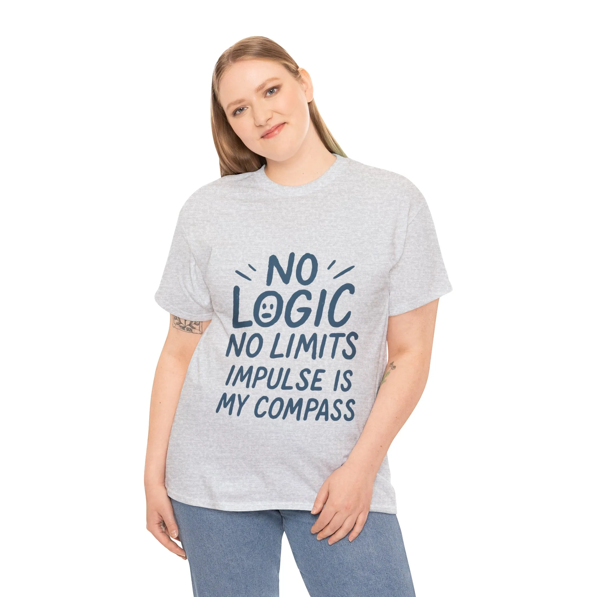 Funny No Logic Womens T-Shirt, No Limits Impulse Quote, Carefree Graphic Tee, Gift for Her, Inspirational Quote T-Shirt for Creative Souls - Image 9