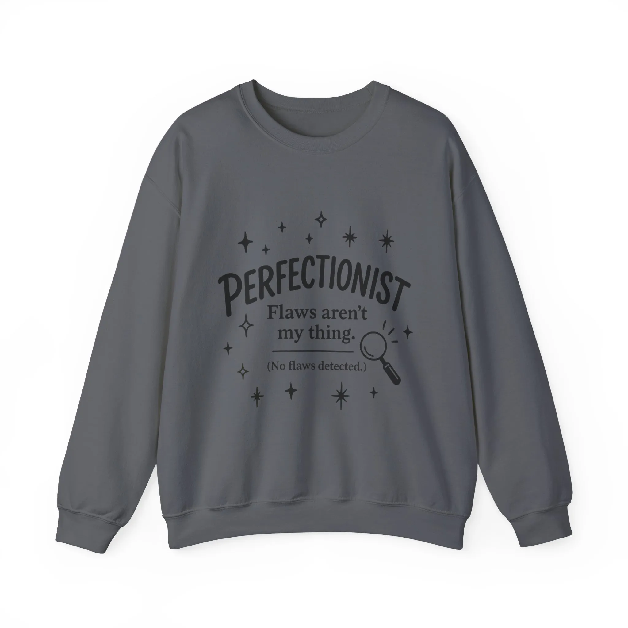 Womens Perfectionist Sweatshirt, Funny Clean Design with Stars, No Flaws Detected Quote Pullover, Minimalist Cozy Gift for Her - Image 22