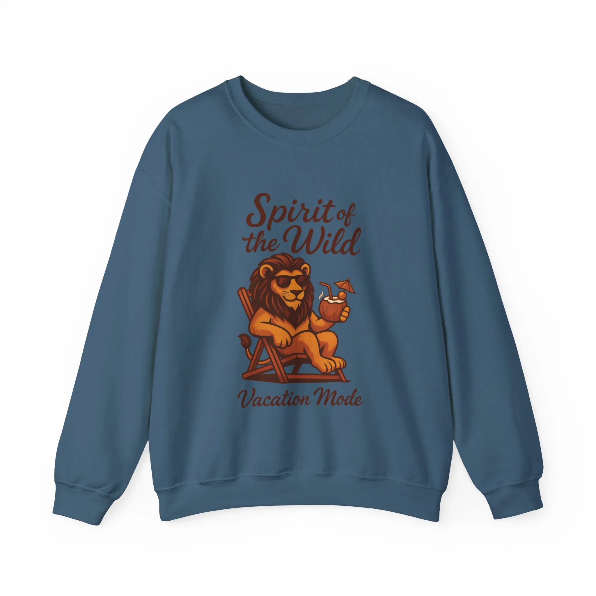 Spirit of the Wild Lion Mens Sweatshirt - Vacation Mode Funny Relaxed Jungle King Pullover, Fun Gift for Travelers - Image 19