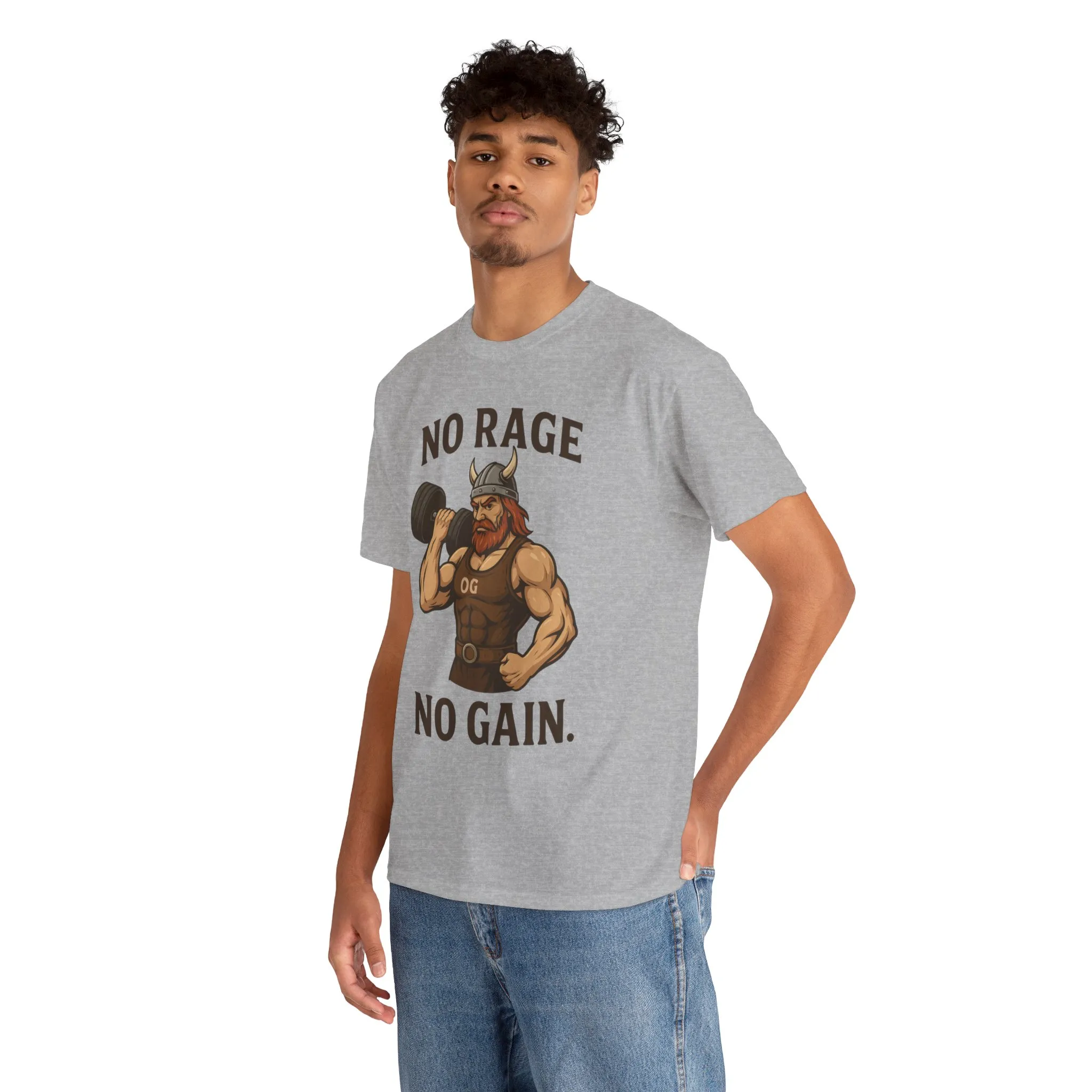 No Rage No Gain Viking Gym Shirt, Funny Muscle Workout Tee, Barbarian Fitness T-Shirt for Men, Powerlifting Humor Shirt, Viking Lifting Gift - Image 9