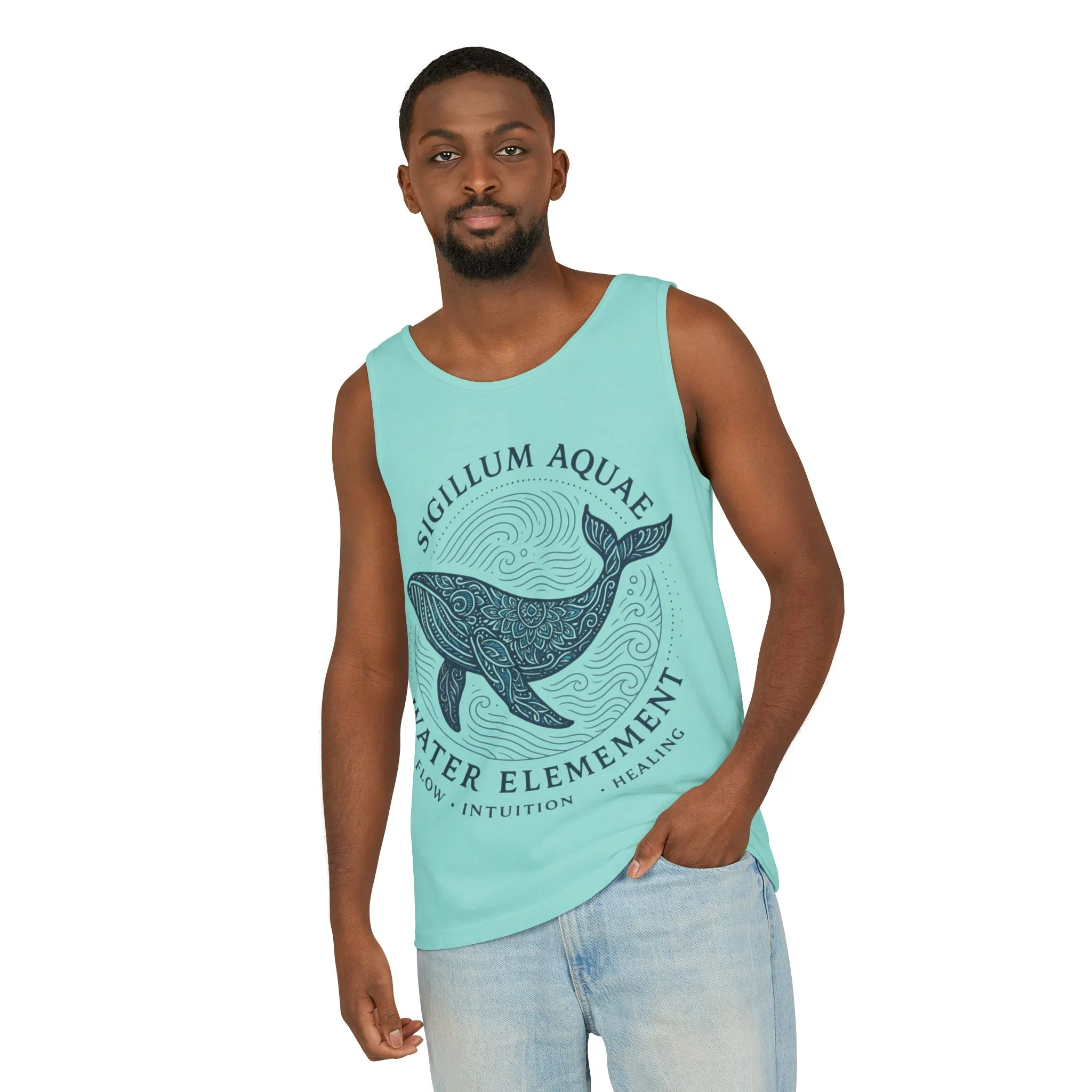 Water Element Whale Tank Top, Sigillum Aquae Symbol, Spiritual Ocean Totem Tee, Nature Energy Tee, Beachwear, Mindfulness Fashion - Image 15