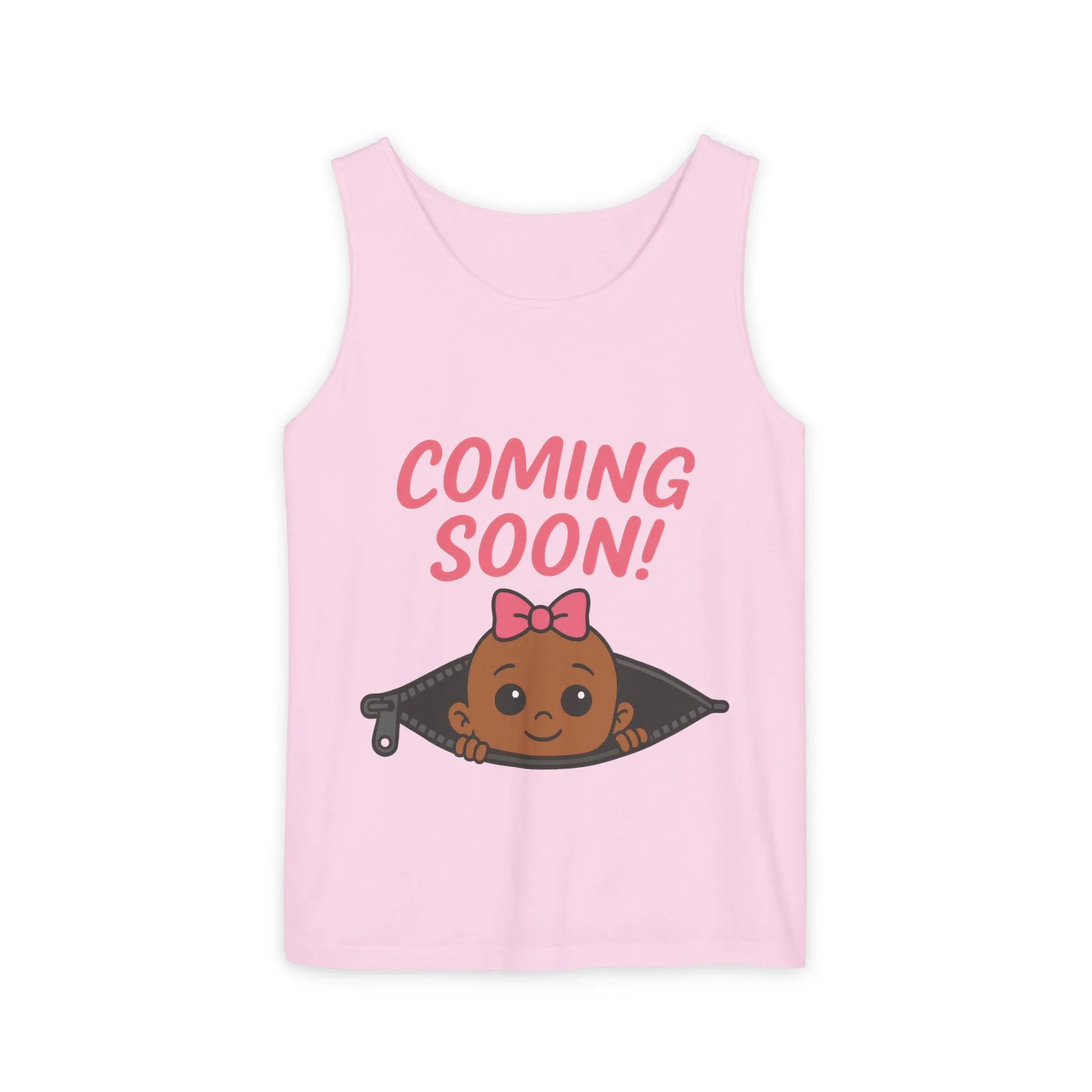 Coming Soon Maternity Tank Top, Cute Baby Girl Pregnancy Announcement Shirt, Expecting Mom Gift, Gender Reveal Tank, Baby Shower Gift - Image 17