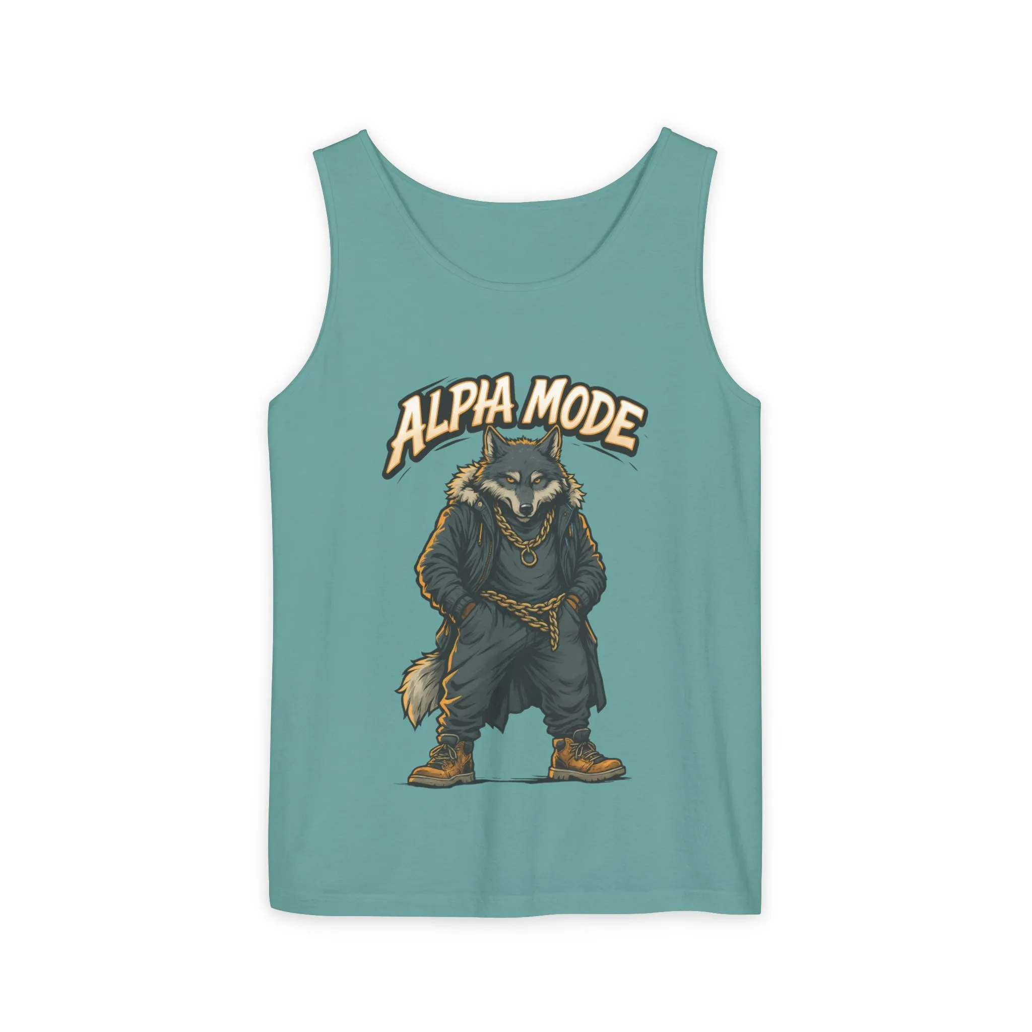 Alpha Mode Wolf Tank Top, Mens Hip Hop Gym Tank, Cool Streetwear Muscle Tank, Savage Wolf Graphic Top, Alpha Male Workout Shirt, Beachwear - Image 13