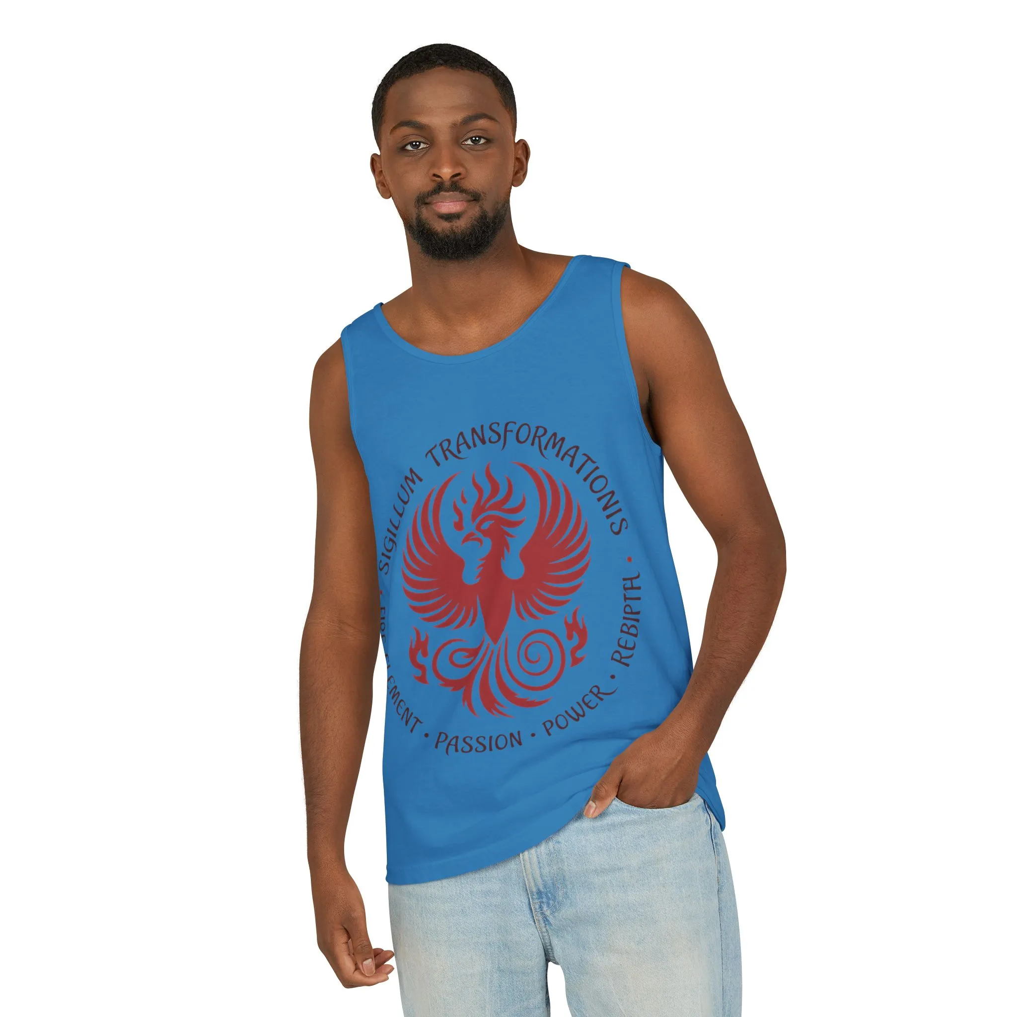 Phoenix Fire Element Tank Top, Sigillum Transformationis Seal, Passion Power Rebirth Totem, Phoenix Symbol Unisex Tank, Spiritual Tee - Image 30