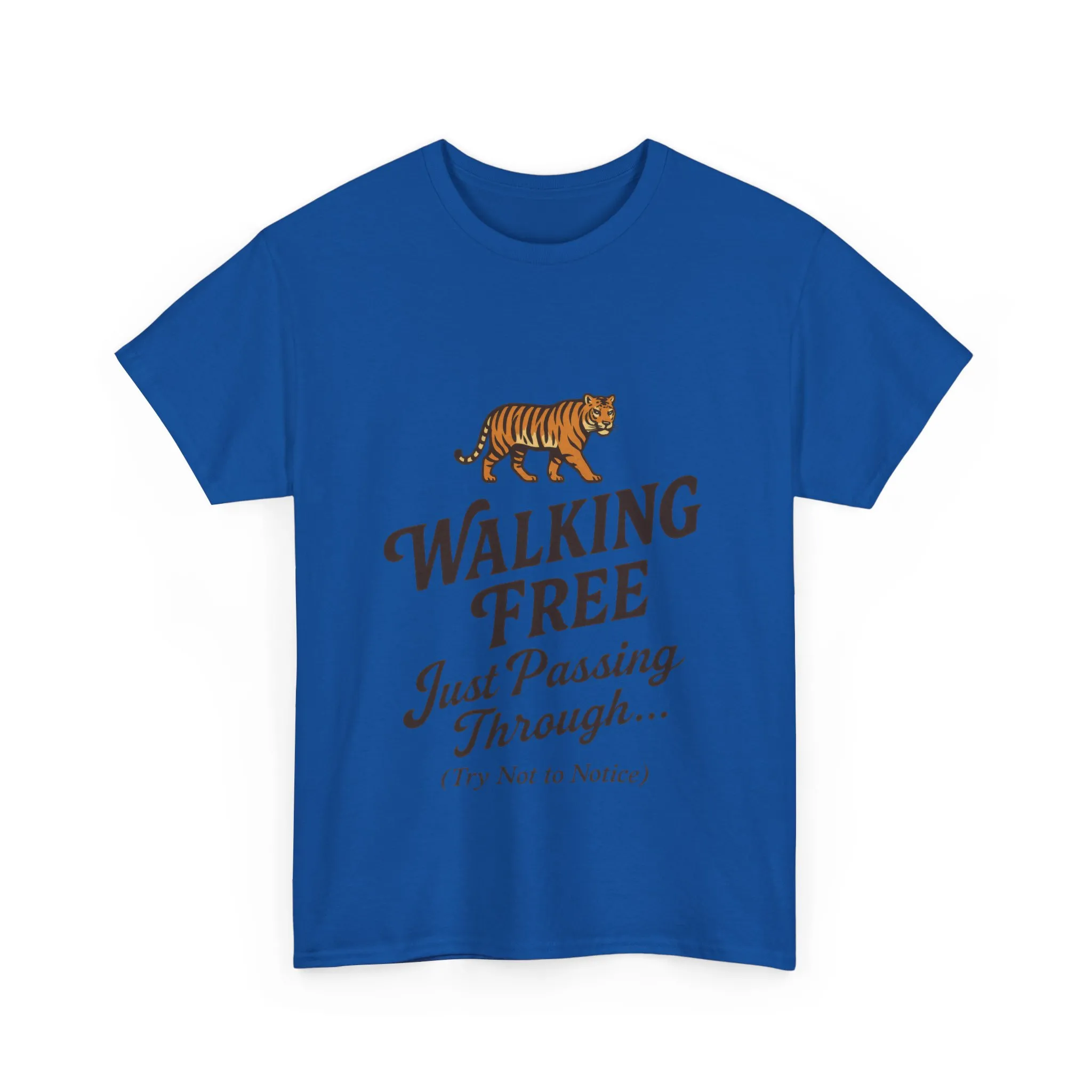 Walking Free Tiger Shirt for Men - Just Passing Through Funny Graphic Tee - Wild Animal Casual Top, Gift Nature Lovers - Image 28