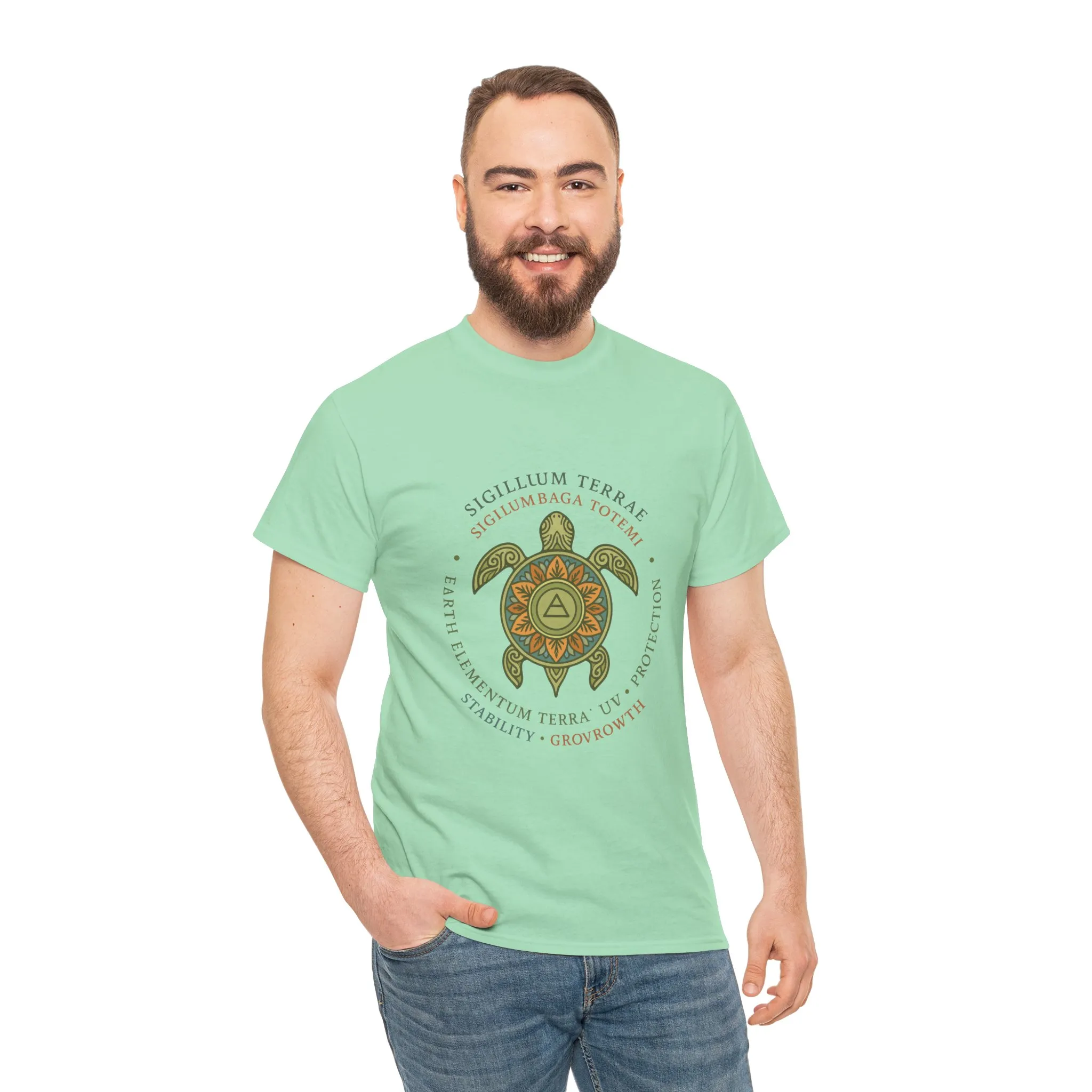Earth Totem Turtle Unisex T-Shirt, Sigillum Terrae Symbol, Elemental Growth Unisex Tee, Spiritual UV Protection Shirt, Nature Symbol Gift - Image 20