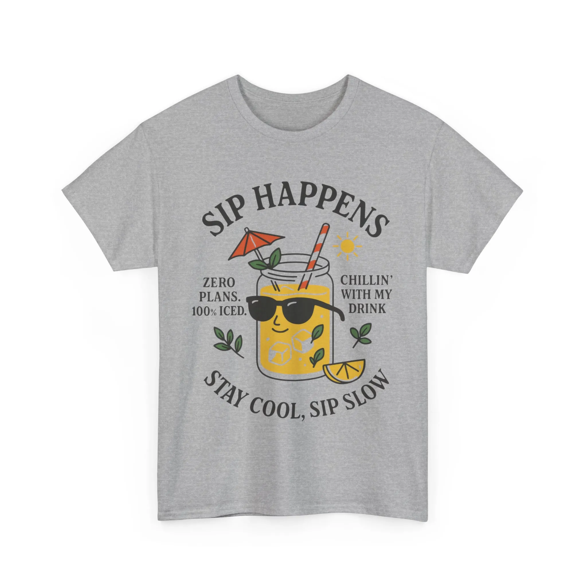 Sip Happens Womens T-Shirt, Funny Summer Drink Graphic Tee, Stay Cool Sip Slow Lemonade Shirt, , Beach Wear, BBQ Parties, Chill Summer Vibes - Image 4