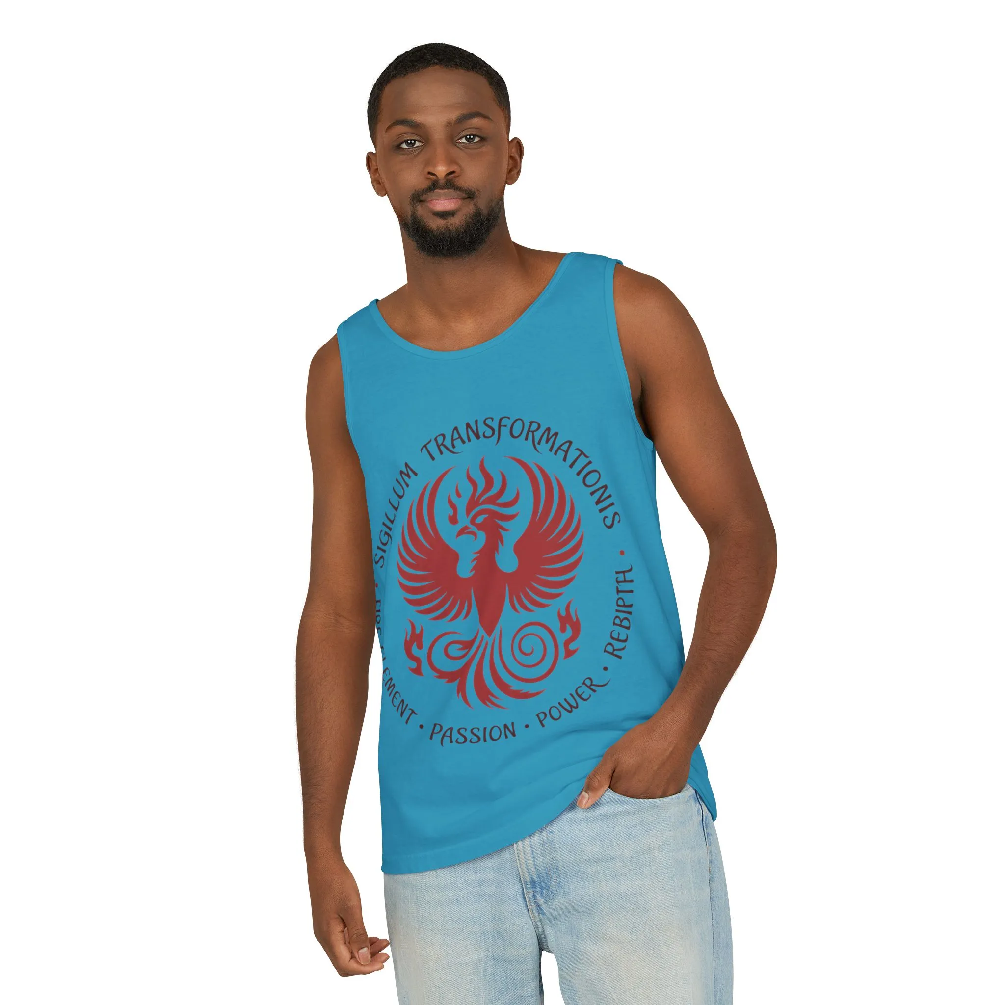 Phoenix Fire Element Tank Top, Sigillum Transformationis Seal, Passion Power Rebirth Totem, Phoenix Symbol Unisex Tank, Spiritual Tee - Image 21