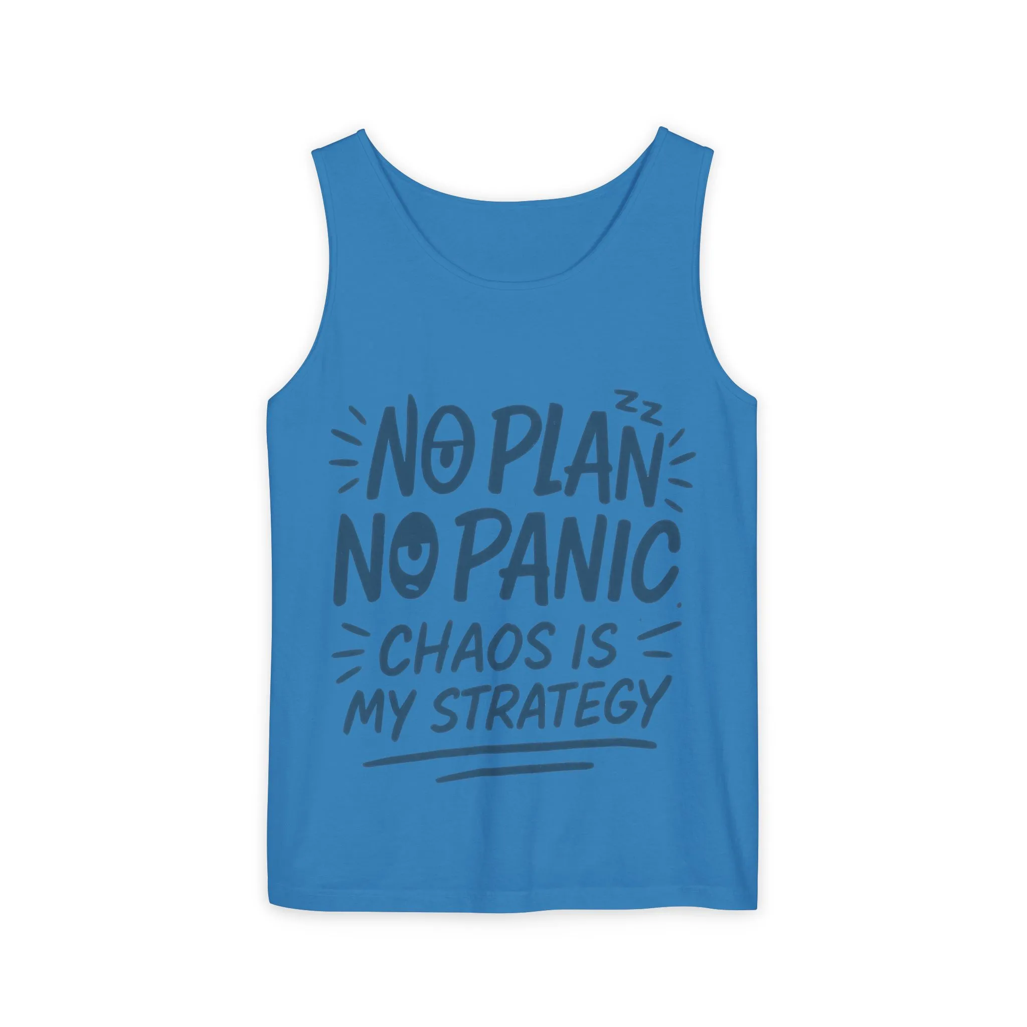 Funny Women's Tank, Chaos Strategy T-Shirt, No Plan No Panic Quote Shirt, Cute Tee for Women, Humorous Gift Idea, Casual Relaxed Fit Top - Image 13
