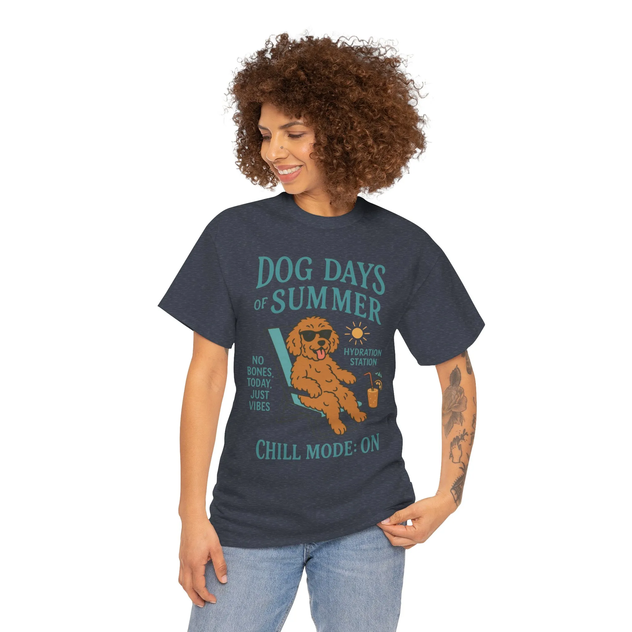 Dog Days of Summer Shirt, Funny Cute Dog Graphic Womens T-Shirt, Chill Mode ON Tee, Summer Puppy Vibes Gift, Dog Lover Gift - Image 6