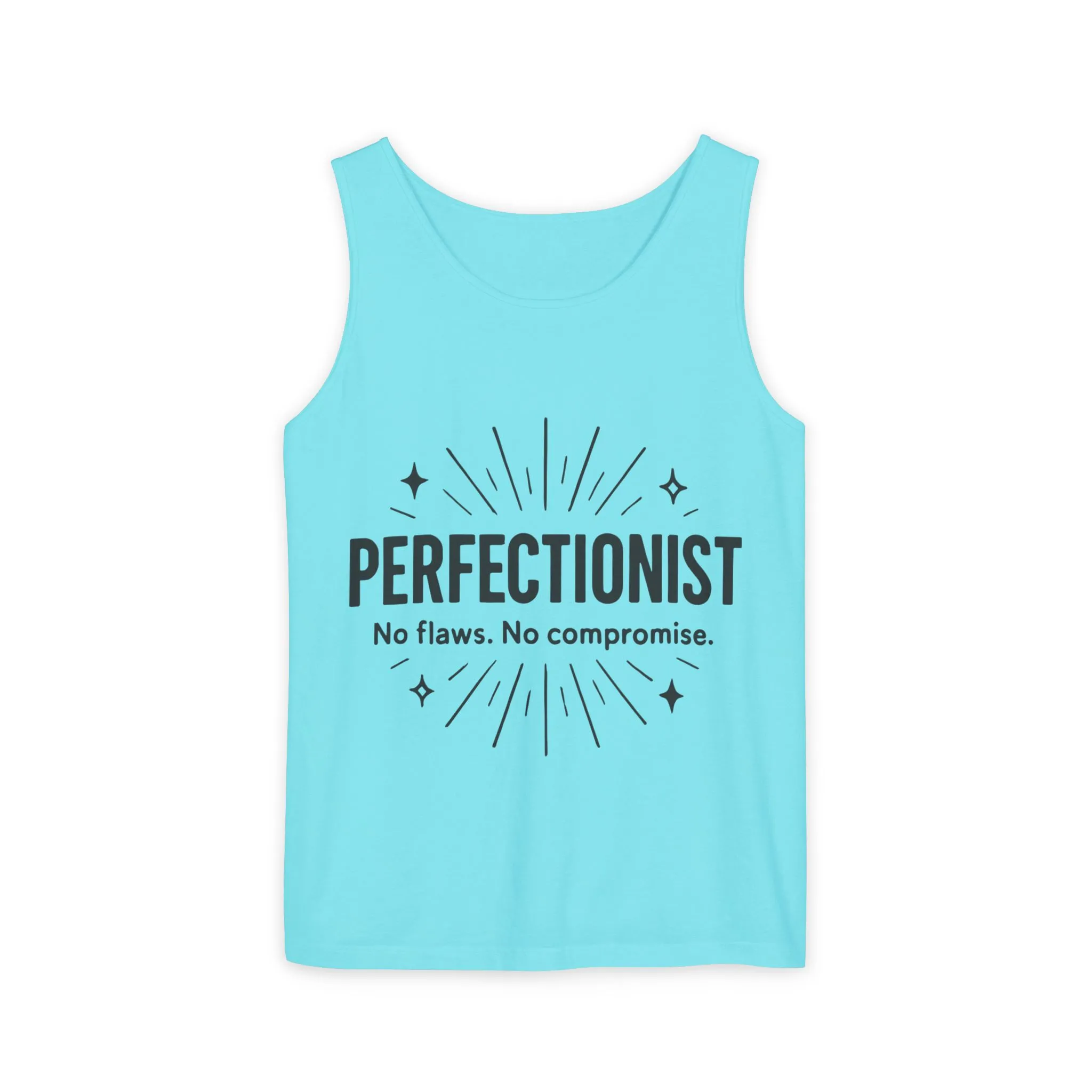 Mens Perfectionist Tank Top, No Flaws No Compromise, Minimal Bold Graphic Tee, Gift for OCD, Clean Freak, or Detail-Oriented Men - Image 9