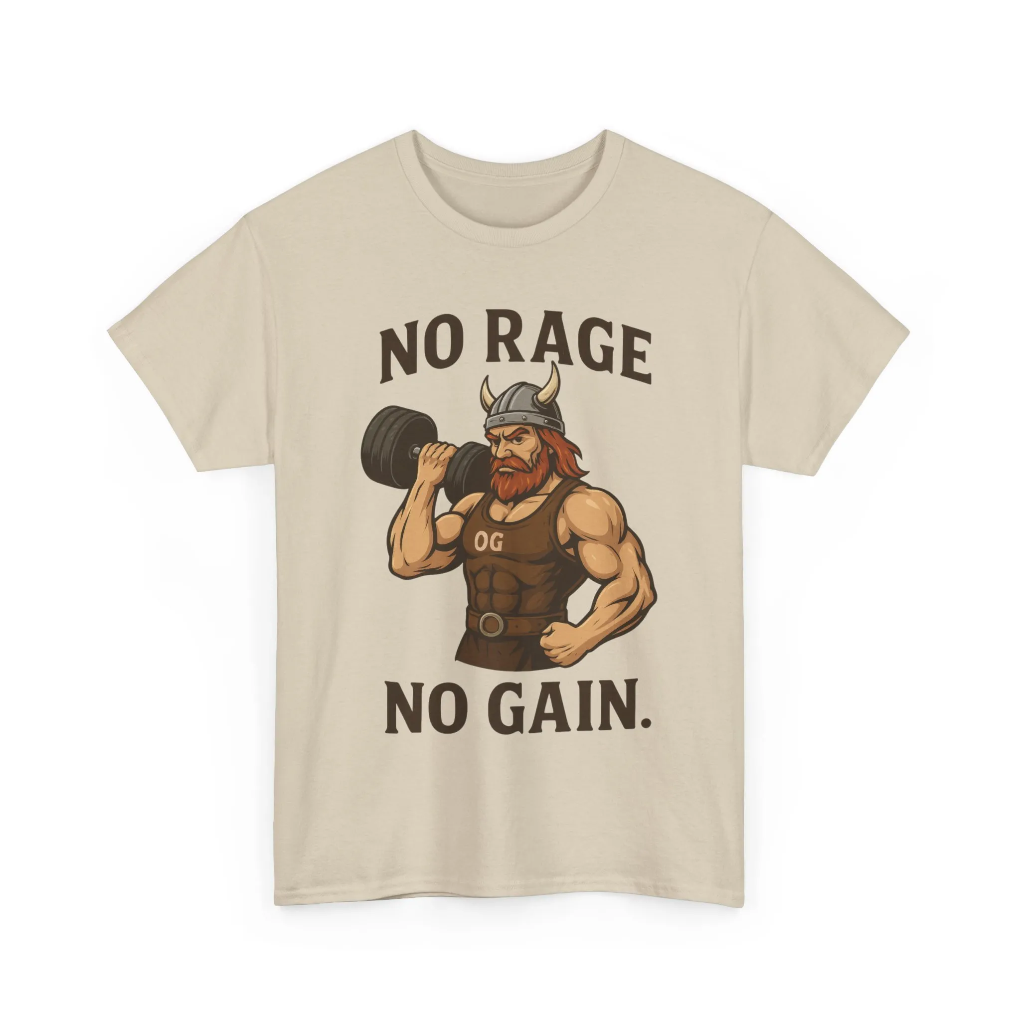 No Rage No Gain Viking Gym Shirt, Funny Muscle Workout Tee, Barbarian Fitness T-Shirt for Men, Powerlifting Humor Shirt, Viking Lifting Gift - Image 4