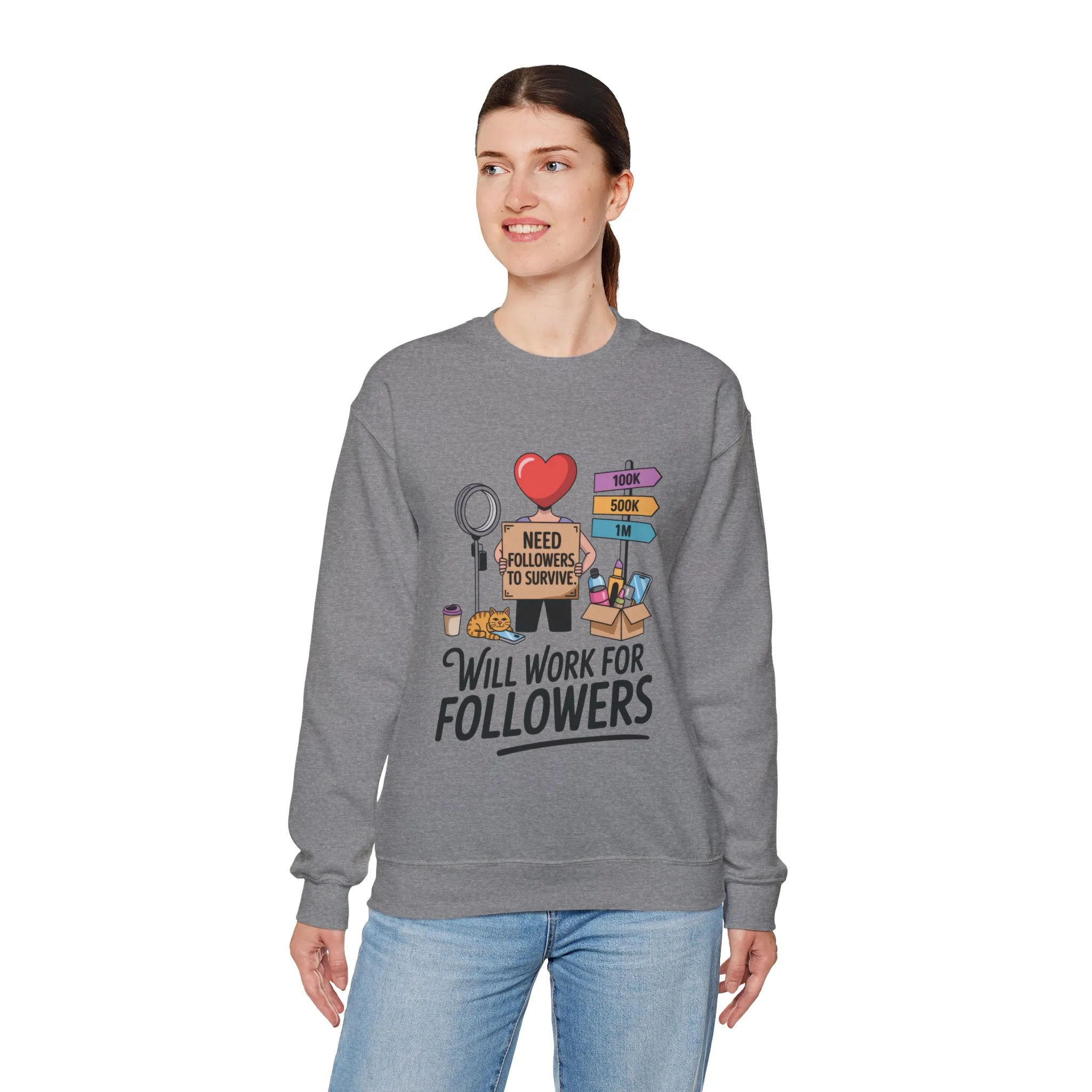 Funny Influencer Womens Sweatshirt, Social Media Sweatshirt, Humor Gifts, Crewneck for Influencers, Casual Wear, Womens Cozy Meme Top - Image 9