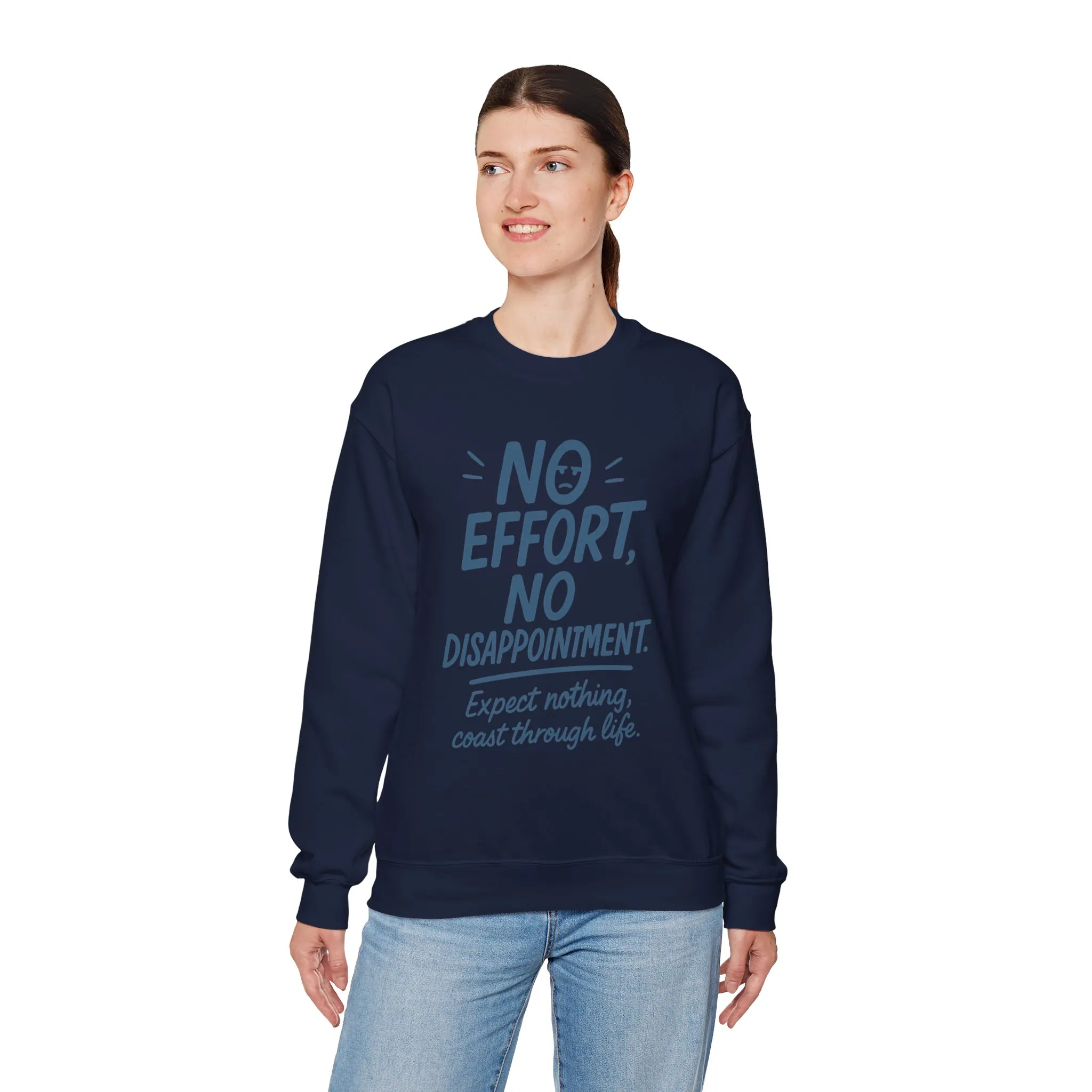 Funny Lazy Life Womens Crewneck Sweatshirt, No Effort No Disappointment Quote, Cozy Relaxed Fit Pullover, Gift for Her - Image 30