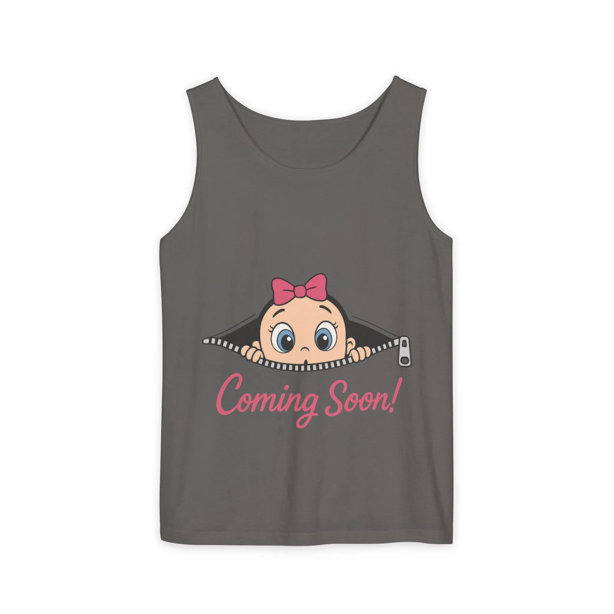 Coming Soon Maternity Tank Top, Cute Baby Girl Pregnancy Announcement Shirt, Expecting Mom Gift, Gender Reveal Tank, Baby Shower Gift - Image 7