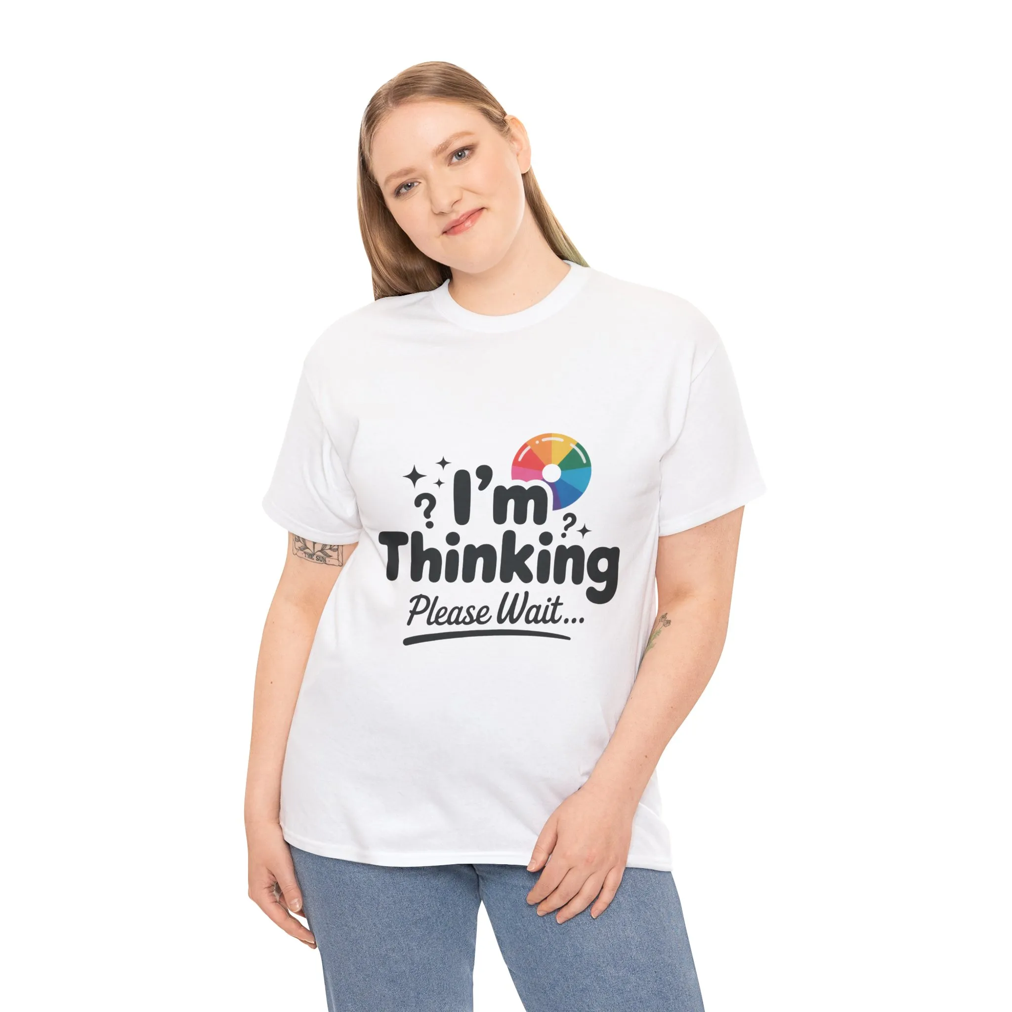 Funny - Im Thinking Please Wait - T-Shirt for Women, Cute Geeky Gift for Introverts, Programmers, Designers, Fun Humor Shirt - Image 6