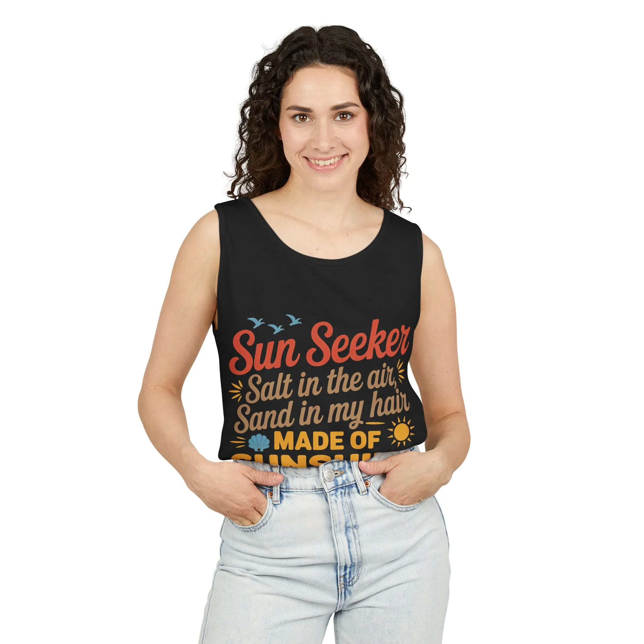 Sun Seeker Summer Quote Tank Top, Made of Sunshine Beach Vibes Tee, Ocean Breeze Please Tank Top for Women, Salt in the Air Sand Top - Image 26