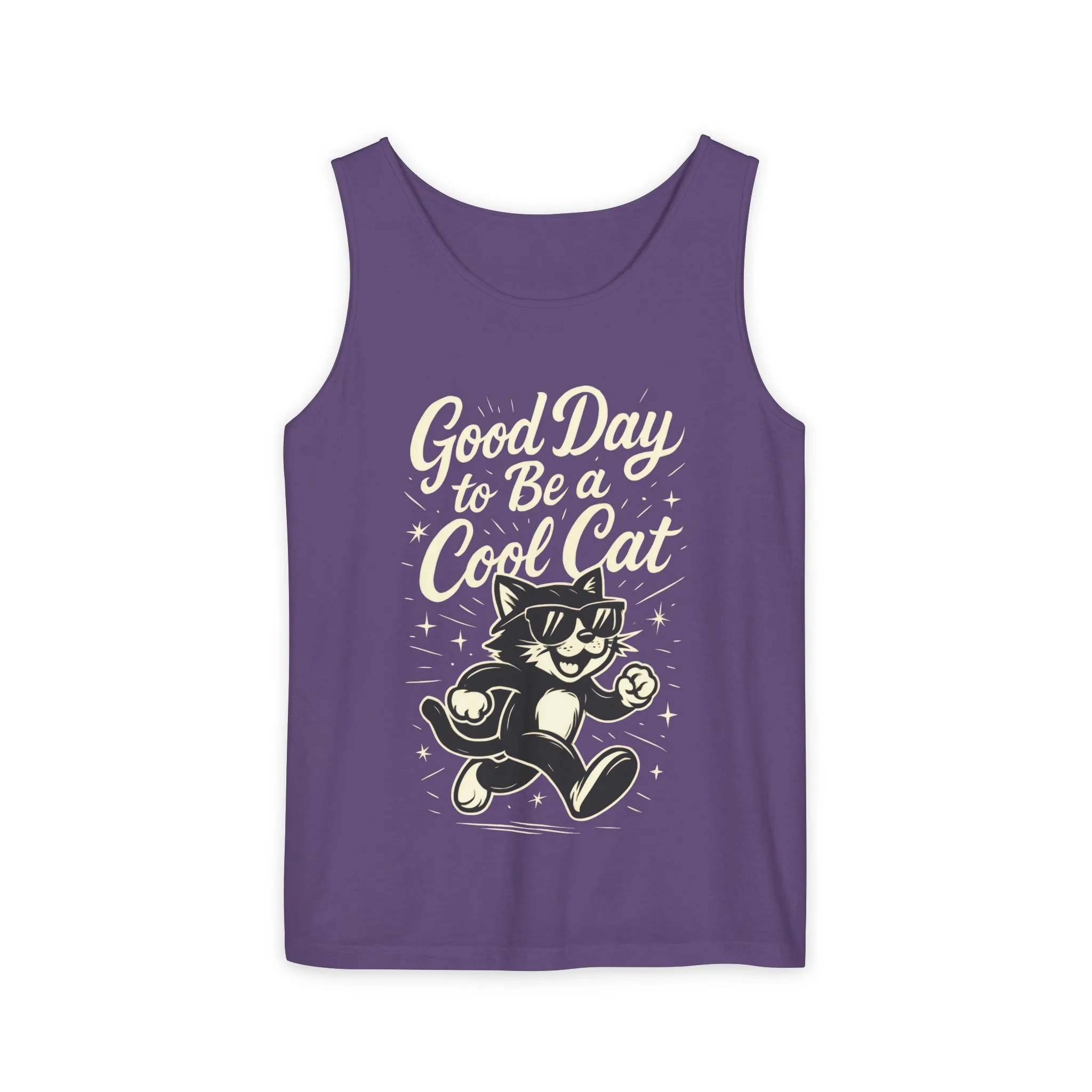 Cool Cat Womens Tank Top - Good Day to Be a Cool Cat Retro Kitty Sleeveless Shirt - Funny Summer Top, Gift for Cat Lovers - Image 15
