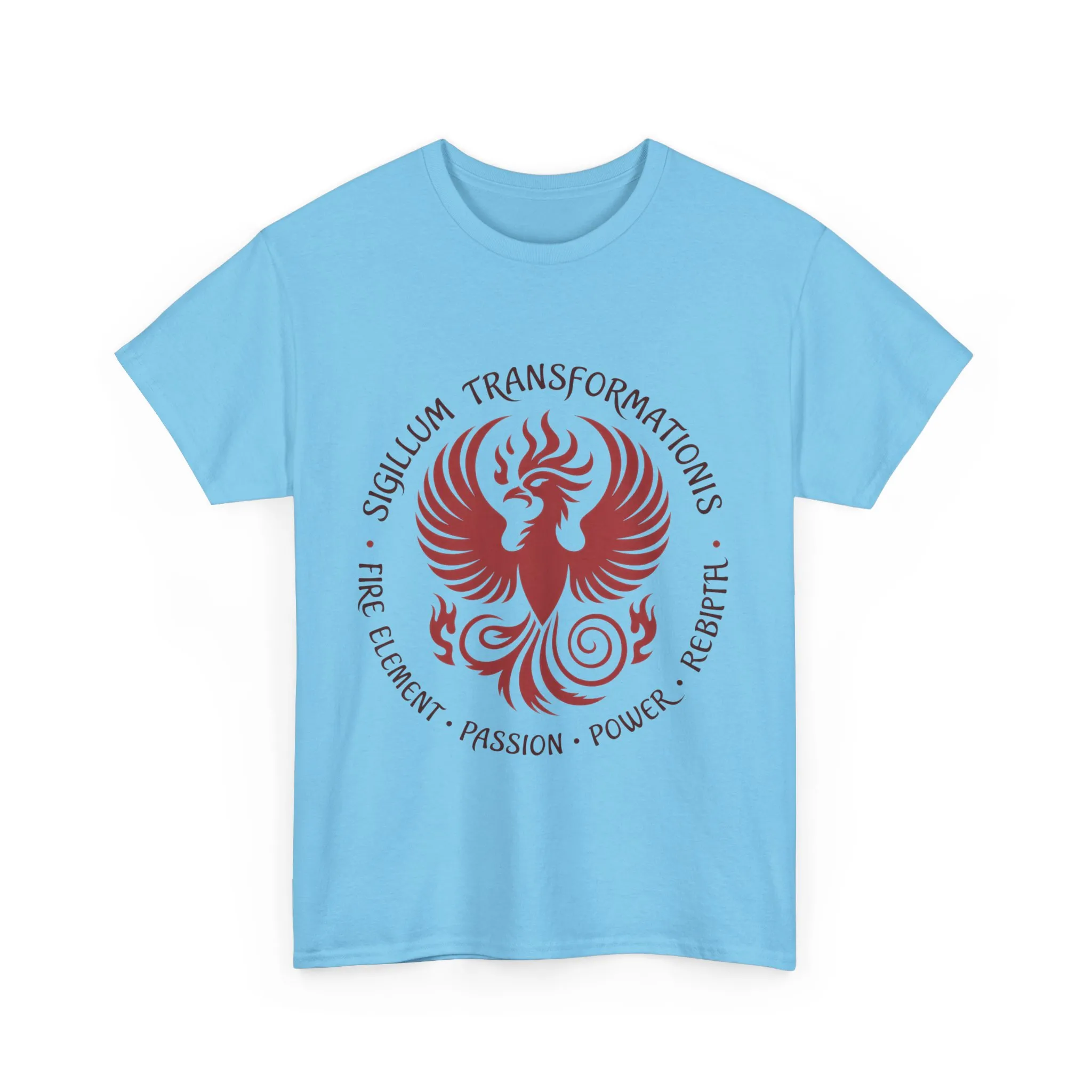 Phoenix Fire Element T-Shirt, Sigillum Transformationis Seal, Passion Power Rebirth Totem, Phoenix Symbol Unisex Tee, Spiritual Tee - Image 17