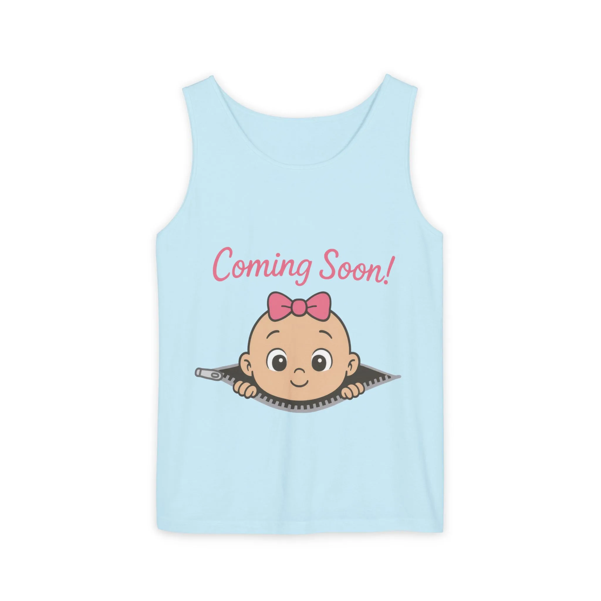 Coming Soon Maternity Tank Top, Cute Baby Girl Pregnancy Announcement Shirt, Expecting Mom Gift, Gender Reveal Tee, Baby Shower Gift - Image 9