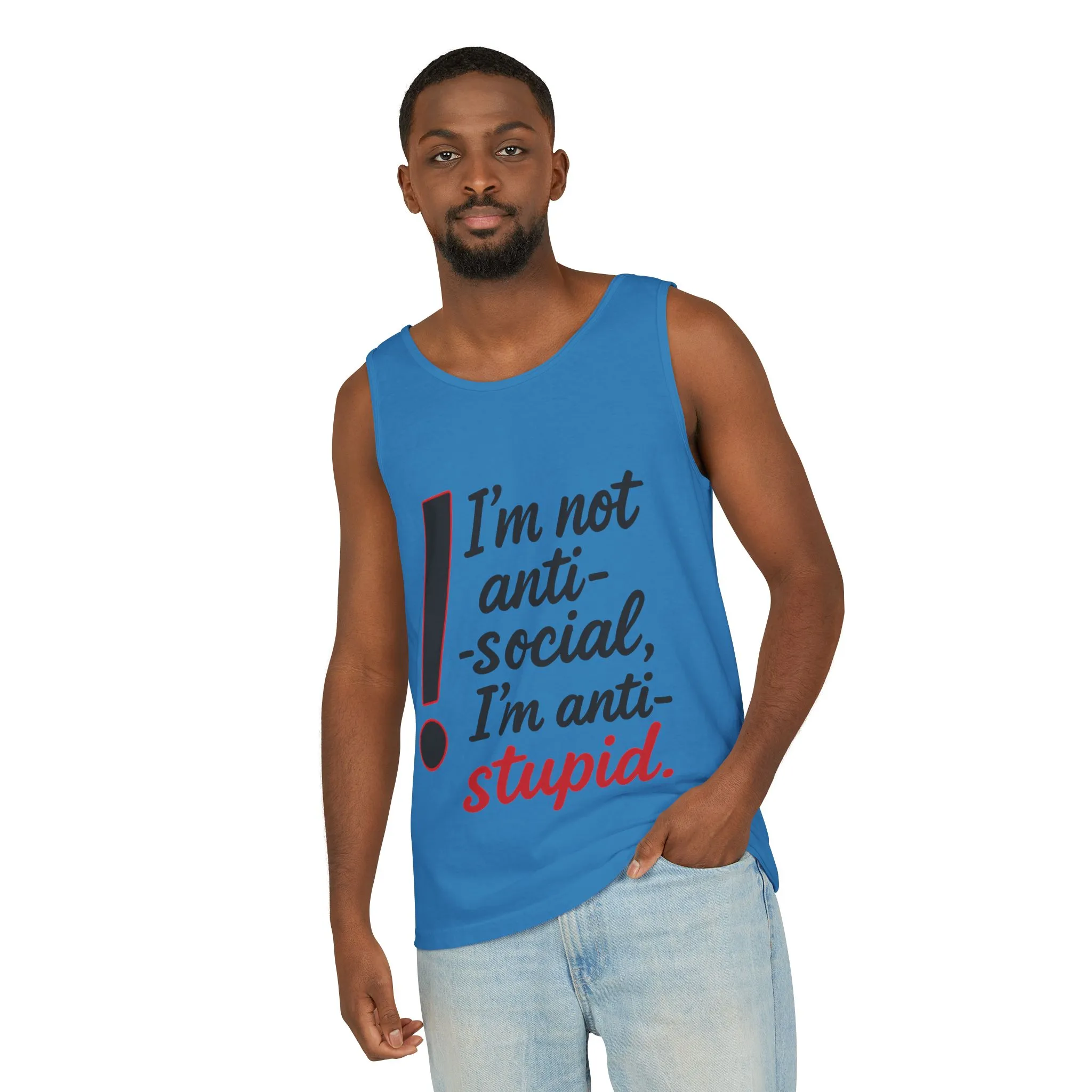 Snarky Anti-Social Mens Tank Top, Funny Summer Apparel, Mens Gift, Beachwear, Humorous Mens Tee, Graphic Tee for Introverts & Thinkers - Image 28