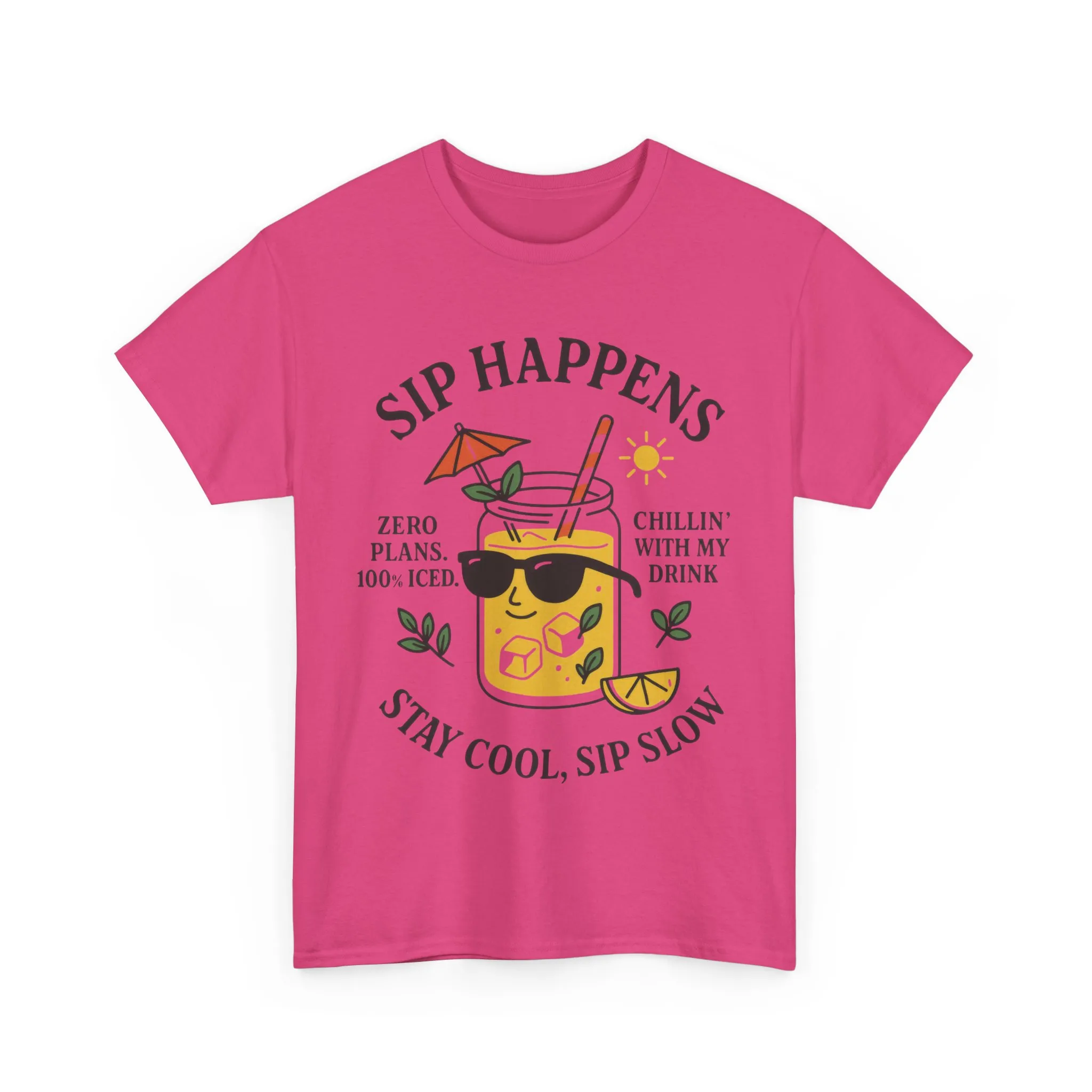 Sip Happens Womens T-Shirt, Funny Summer Drink Graphic Tee, Stay Cool Sip Slow Lemonade Shirt, , Beach Wear, BBQ Parties, Chill Summer Vibes - Image 28