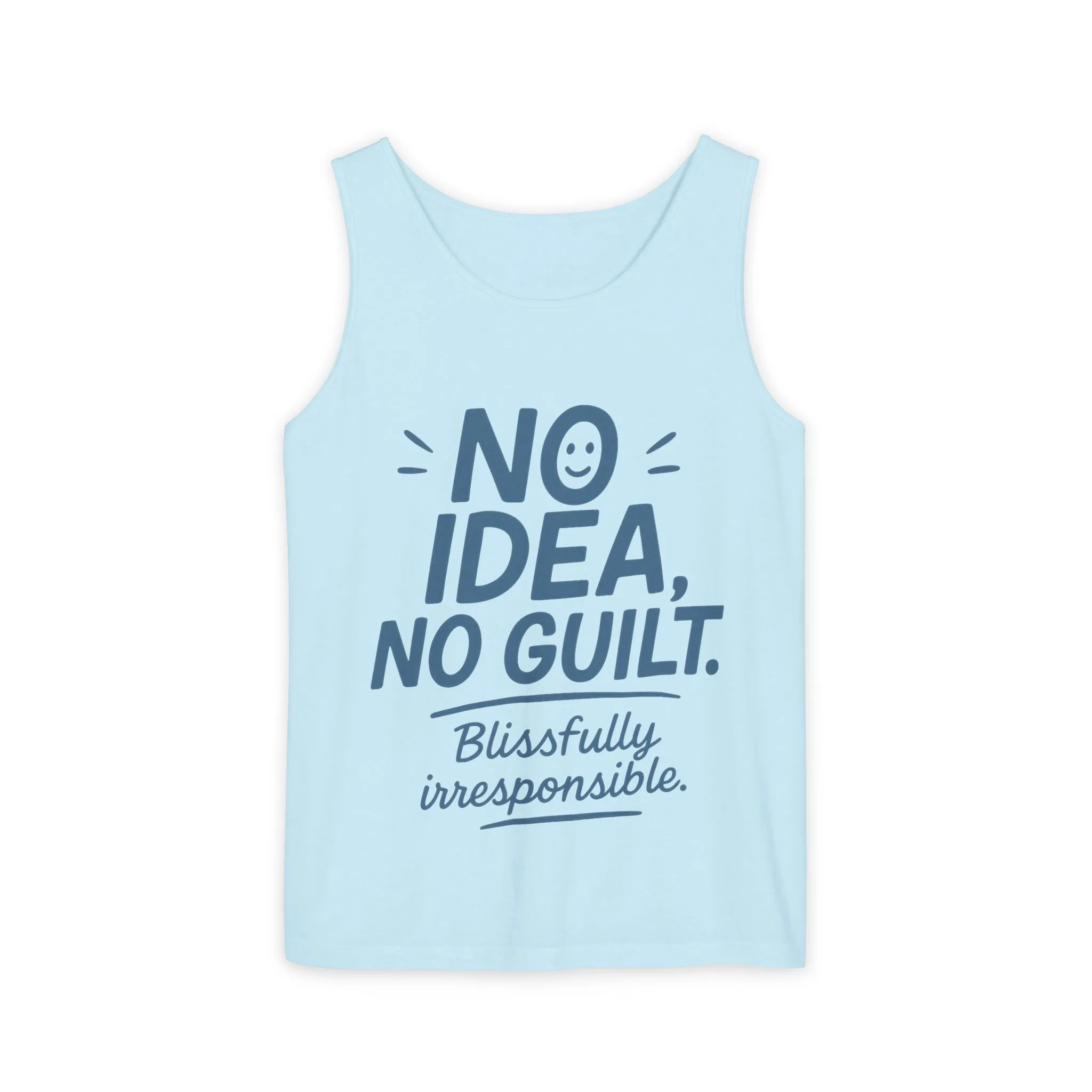 Mens Funny Tank Top, No Idea No Guilt Quote, Blissfully Irresponsible Gym Shirt, Casual Sleeveless Top, , Fun Party Shirt - Image 31
