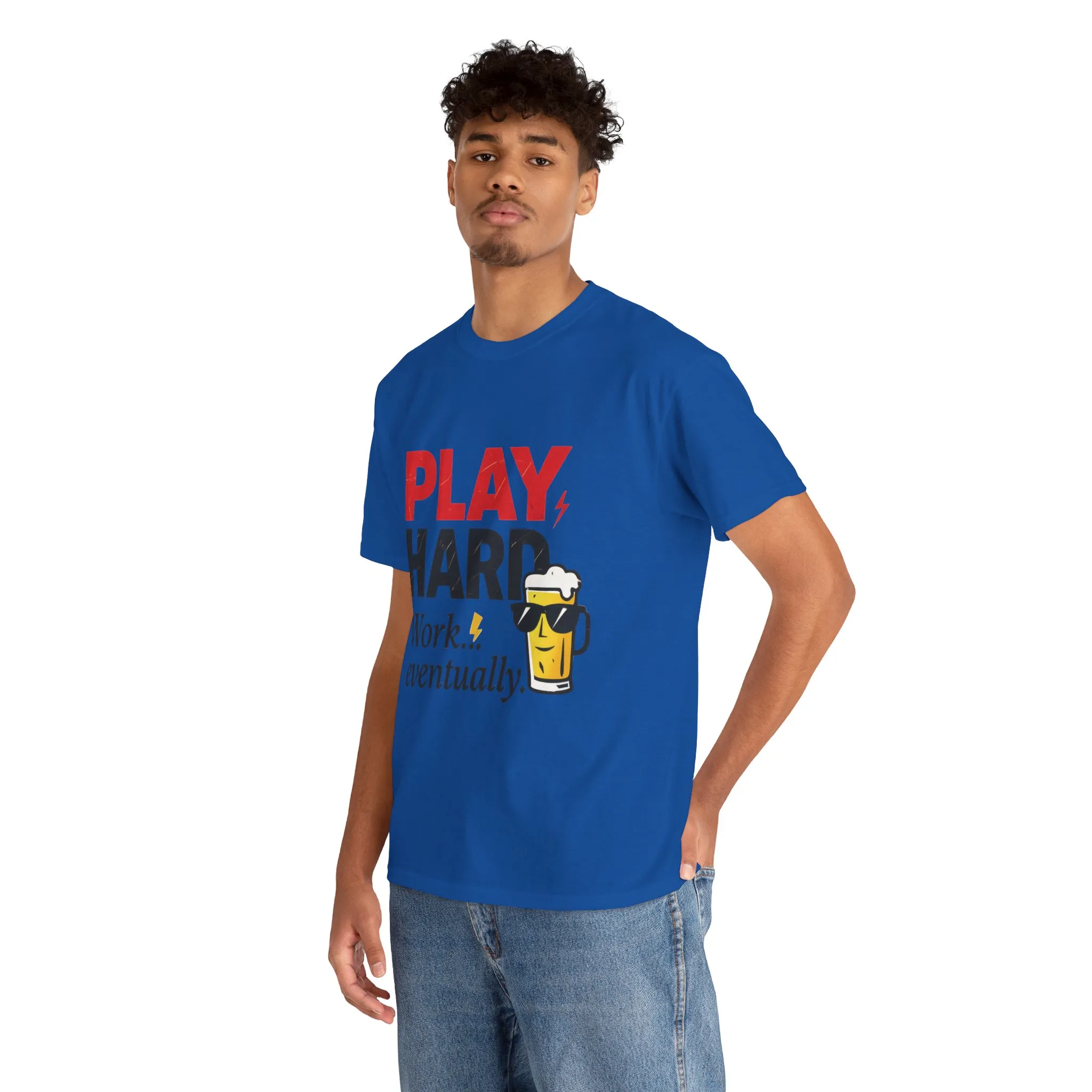 Play Hard Mens Heavy Cotton Tee, Perfect for Beer Lovers, Casual Hangouts, Parties, Gifts, and Relaxed Days - Image 27