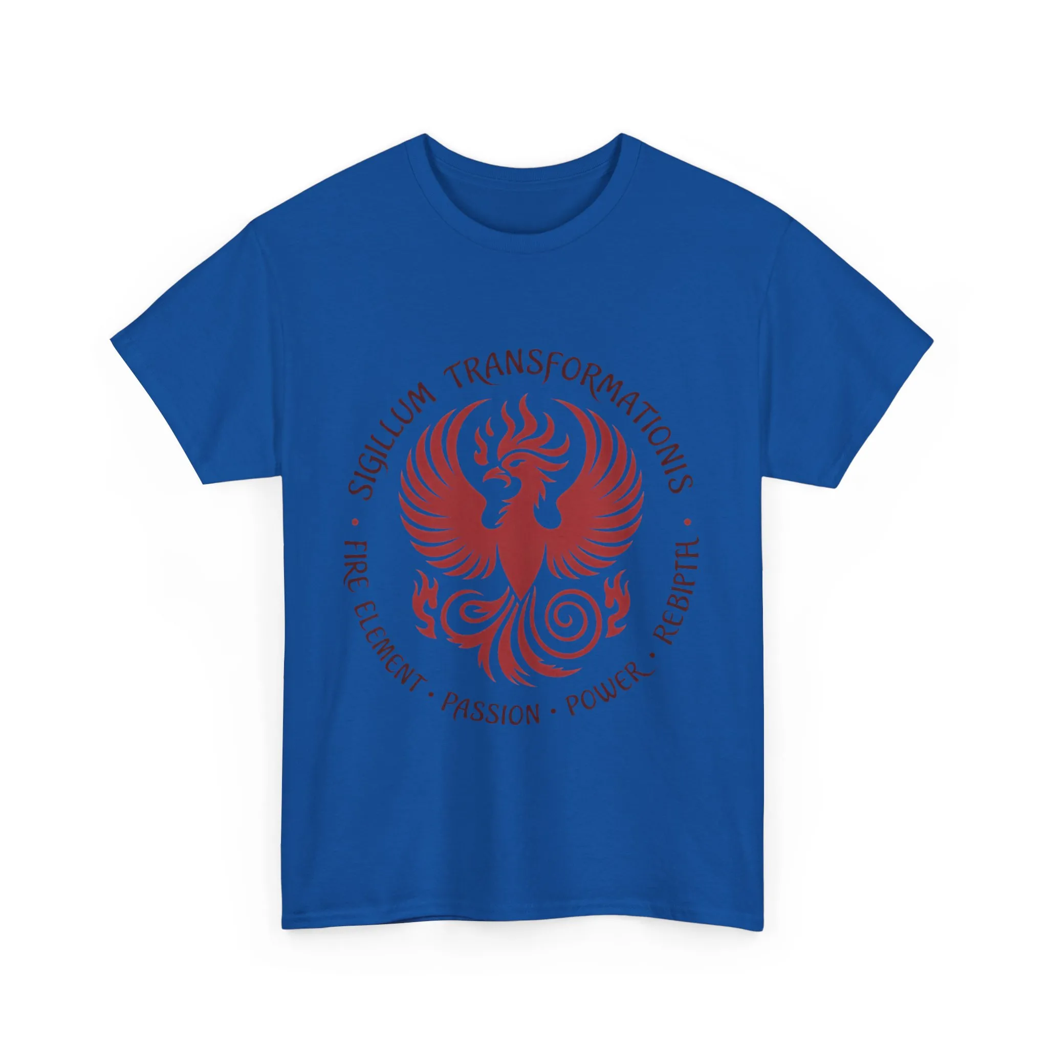 Phoenix Fire Element T-Shirt, Sigillum Transformationis Seal, Passion Power Rebirth Totem, Phoenix Symbol Unisex Tee, Spiritual Tee - Image 29