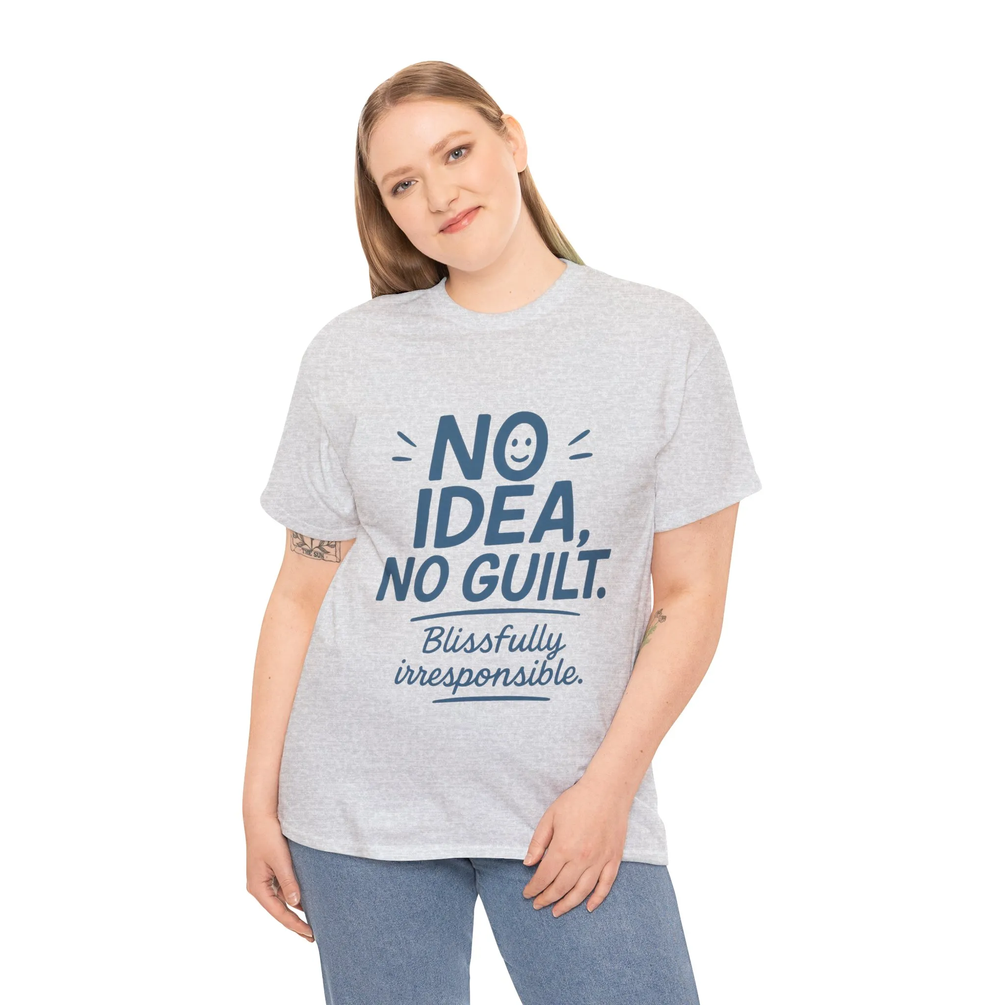 Funny No Idea Womens T-Shirt, No Guilt Quote Shirt, Irresponsible Humor Tee, Relaxed Fit Gift for Her, Funny Quote Shirt, Funny Quote Shirt - Image 3