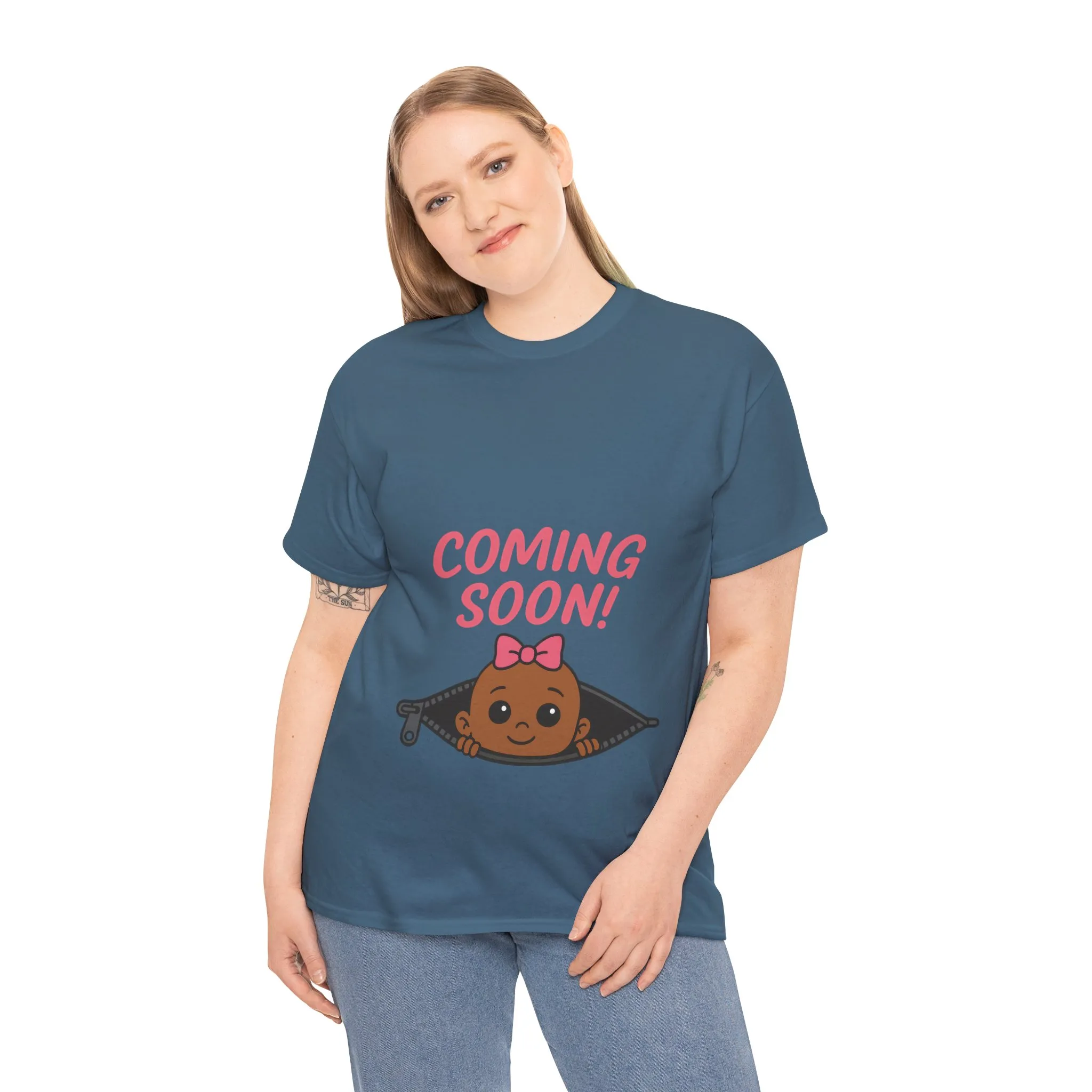 Coming Soon Maternity Tee, Cute Baby Girl Pregnancy Announcement Tee, Funny Expecting Mom Gift, Gender Reveal Tee, Baby Shower Top - Image 15