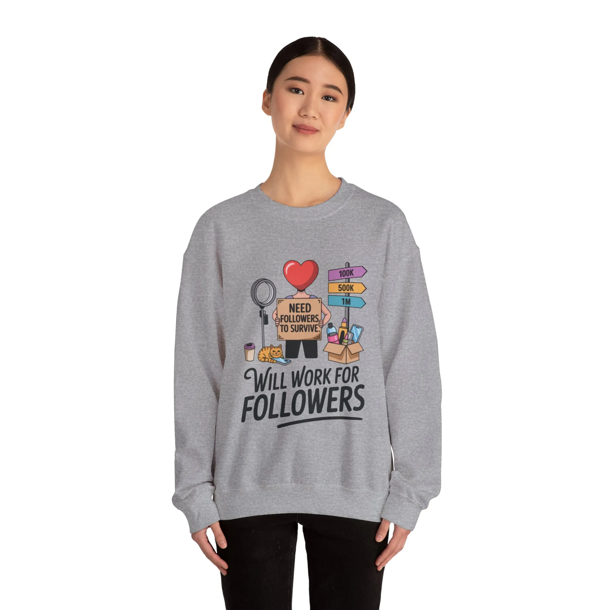 Funny Influencer Womens Sweatshirt, Social Media Sweatshirt, Humor Gifts, Crewneck for Influencers, Casual Wear, Womens Cozy Meme Top - Image 3