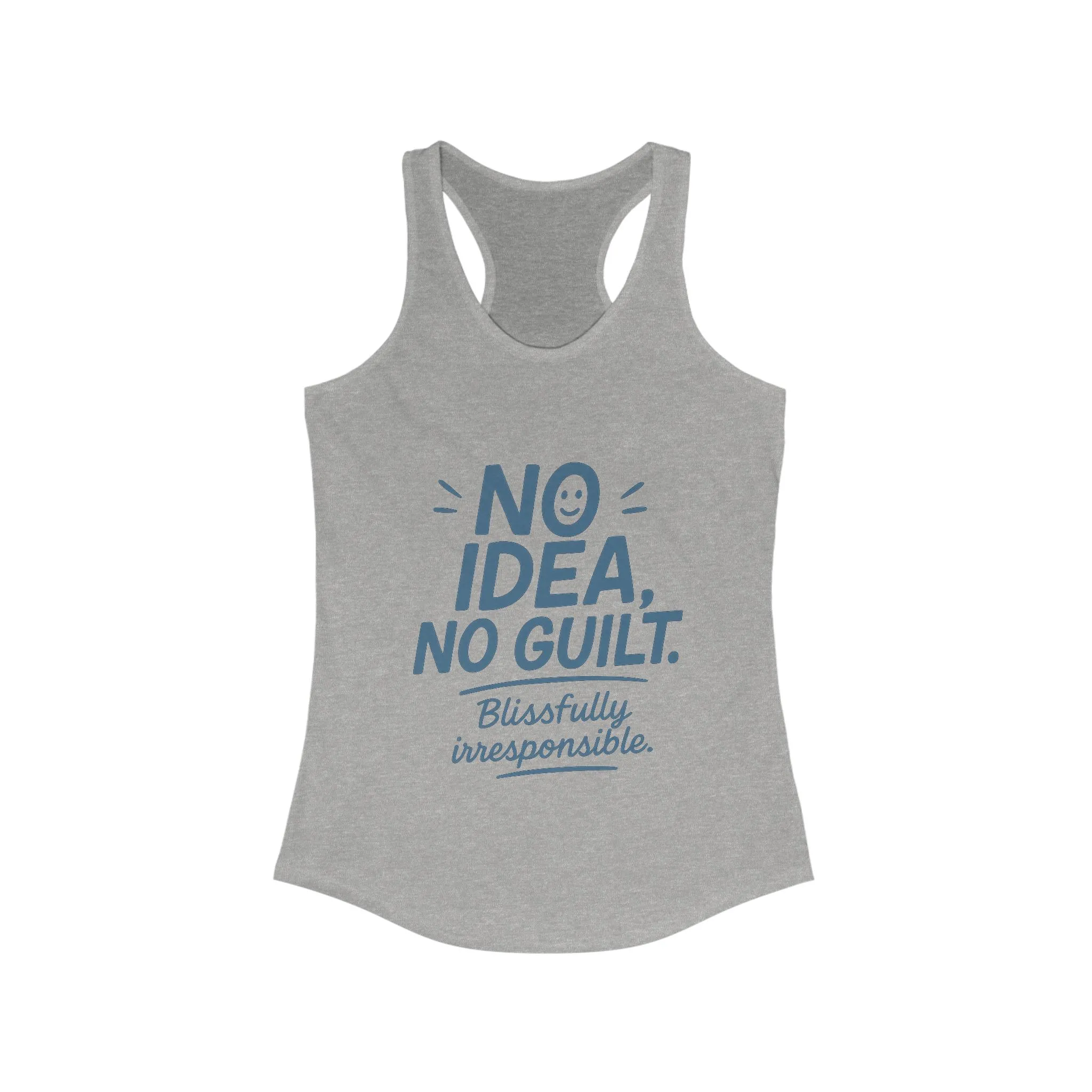Womens No Guilt Tank Top, No Idea Funny Quote, Blissfully Irresponsible Workout Shirt, Casual Sleeveless Top, Summer Activewear - Image 7