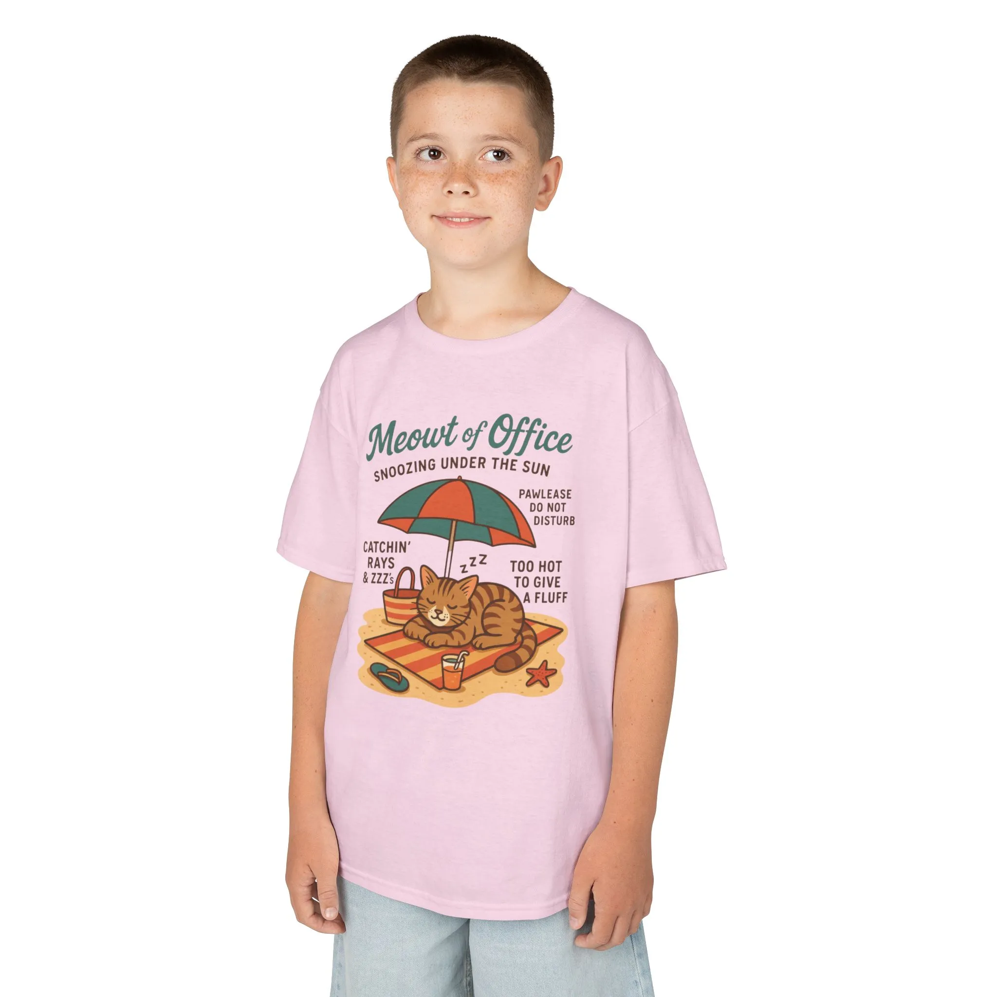 Kids Cat-Themed T-Shirt - Meowt of Office, Cute Summer Tee, Cat Lover Gift, Fun Playwear, Summer Beach Vacation Tee - Image 24