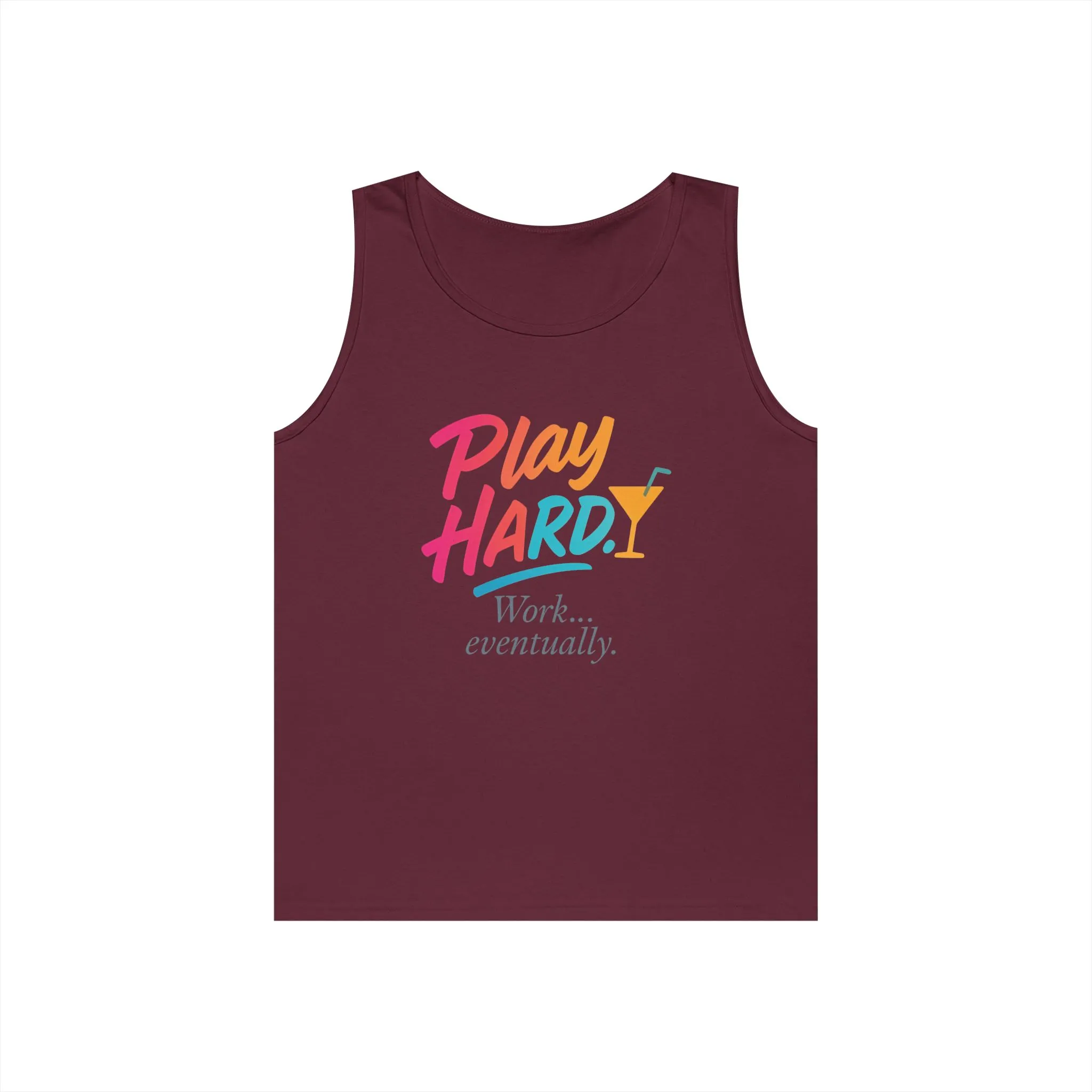 Play Hard, Work Eventually Tank Top, Womens Cotton Tank, Summer Apparel, Casual Wear, Gift for Him/Her, Beach Ready - Image 9