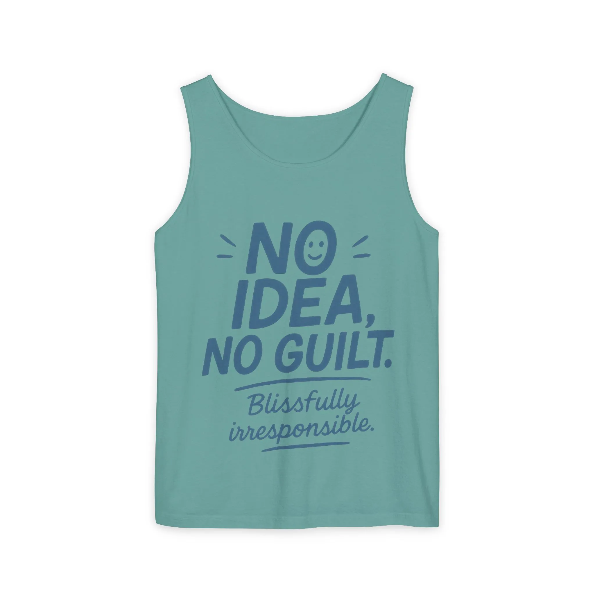 Mens Funny Tank Top, No Idea No Guilt Quote, Blissfully Irresponsible Gym Shirt, Casual Sleeveless Top, , Fun Party Shirt - Image 16