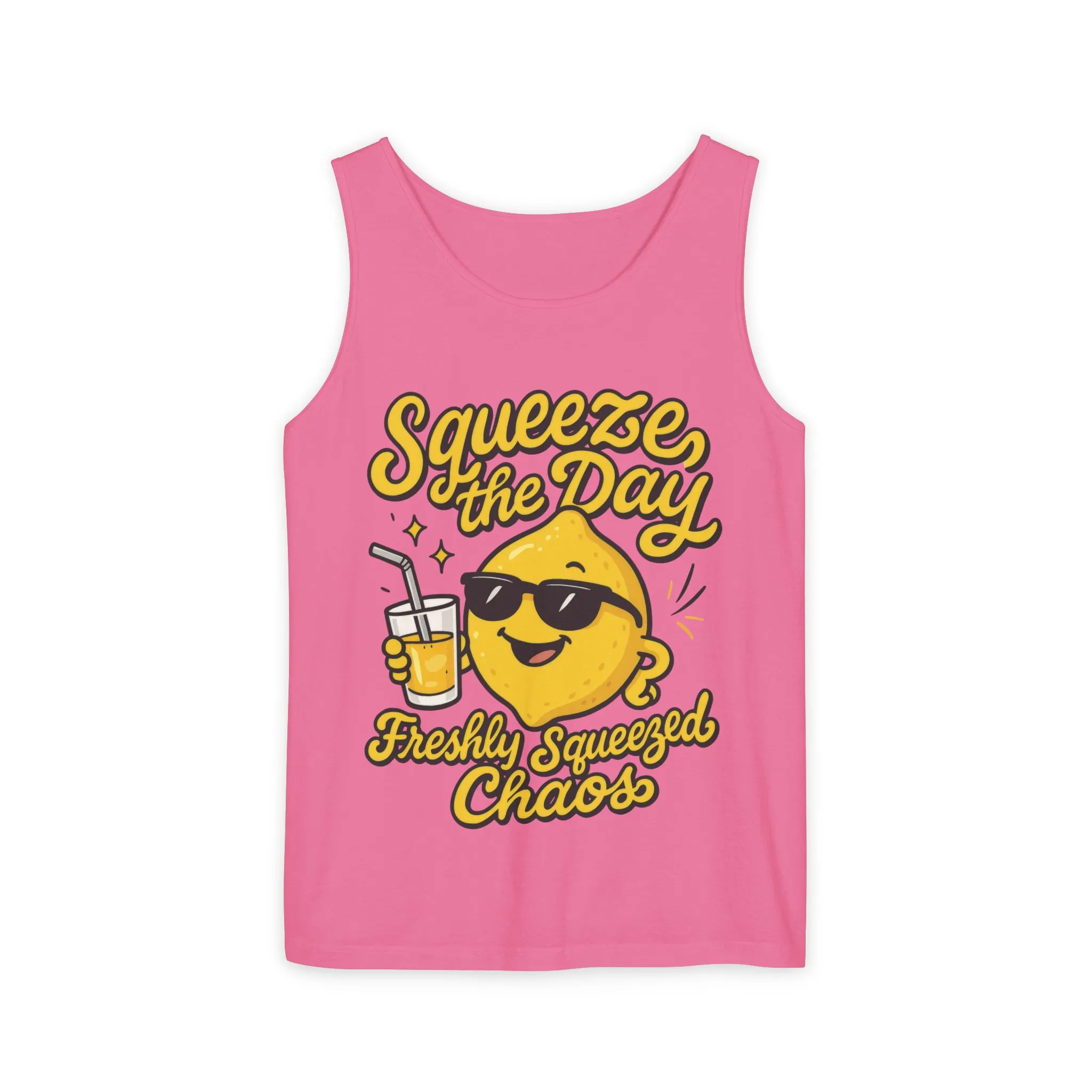 Squeeze The Day Womens Tank Top - Funny Lemon Pun Shirt - Freshly Squeezed Chaos Summer Citrus Top, Casual Beachwear, Fun Summer Apparel - Image 17