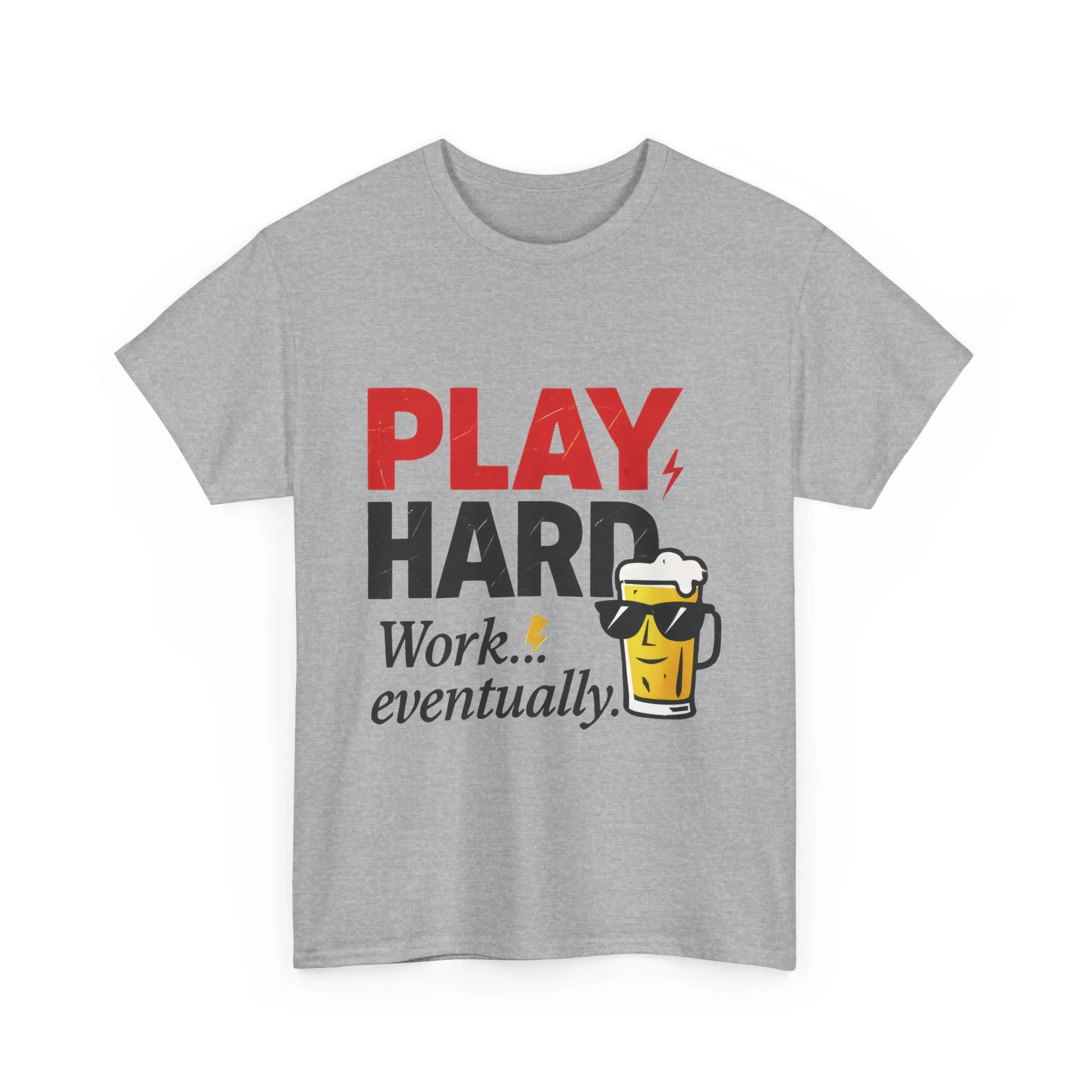 Play Hard Mens Heavy Cotton Tee, Perfect for Beer Lovers, Casual Hangouts, Parties, Gifts, and Relaxed Days - Image 28