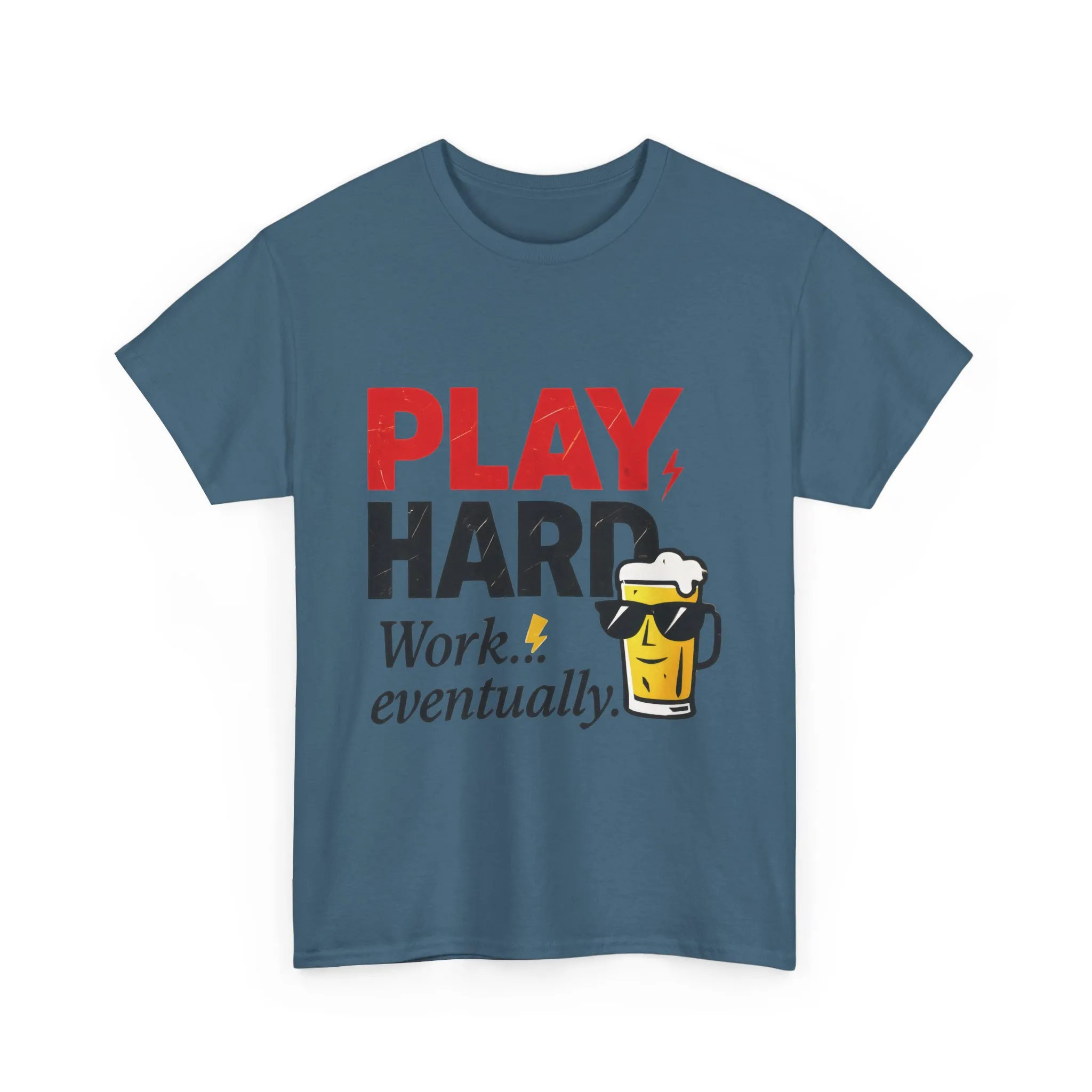 Play Hard Mens Heavy Cotton Tee, Perfect for Beer Lovers, Casual Hangouts, Parties, Gifts, and Relaxed Days - Image 19
