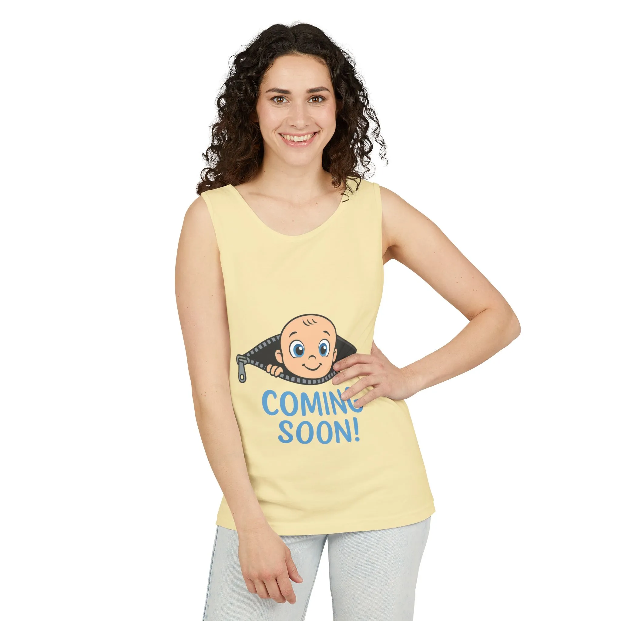 Coming Soon Maternity Tank Top, Cute Baby Boy Pregnancy Announcement Tee, Funny Expecting Mom Gift, Gender Reveal Tee, Baby Shower Top - Image 20