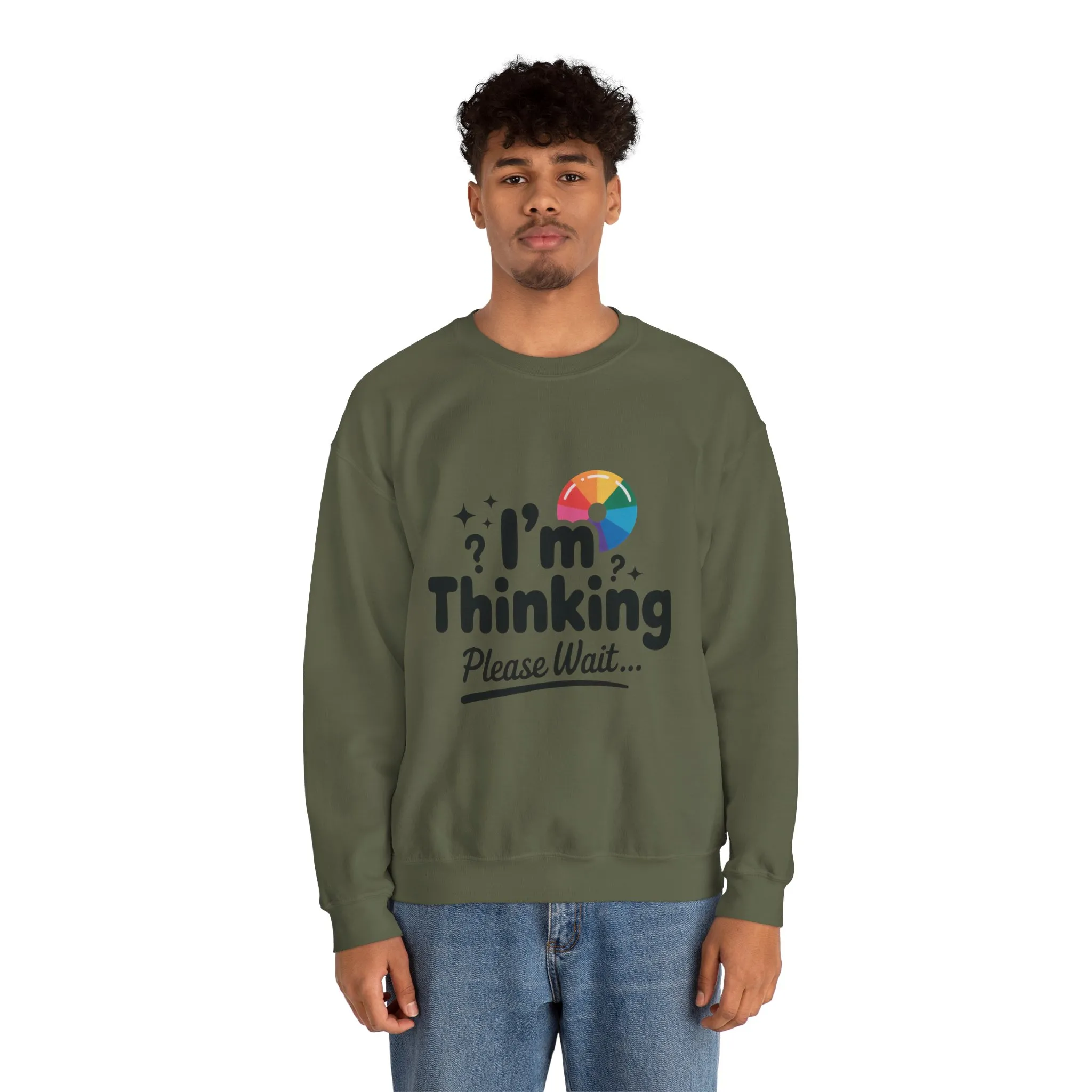 Funny - Im Thinking Please Wait - Mens Sweatshirt, Cute Geeky Gift for Introverts, Programmers, Designers, Humor Crewneck, Gift for Adults - Image 10
