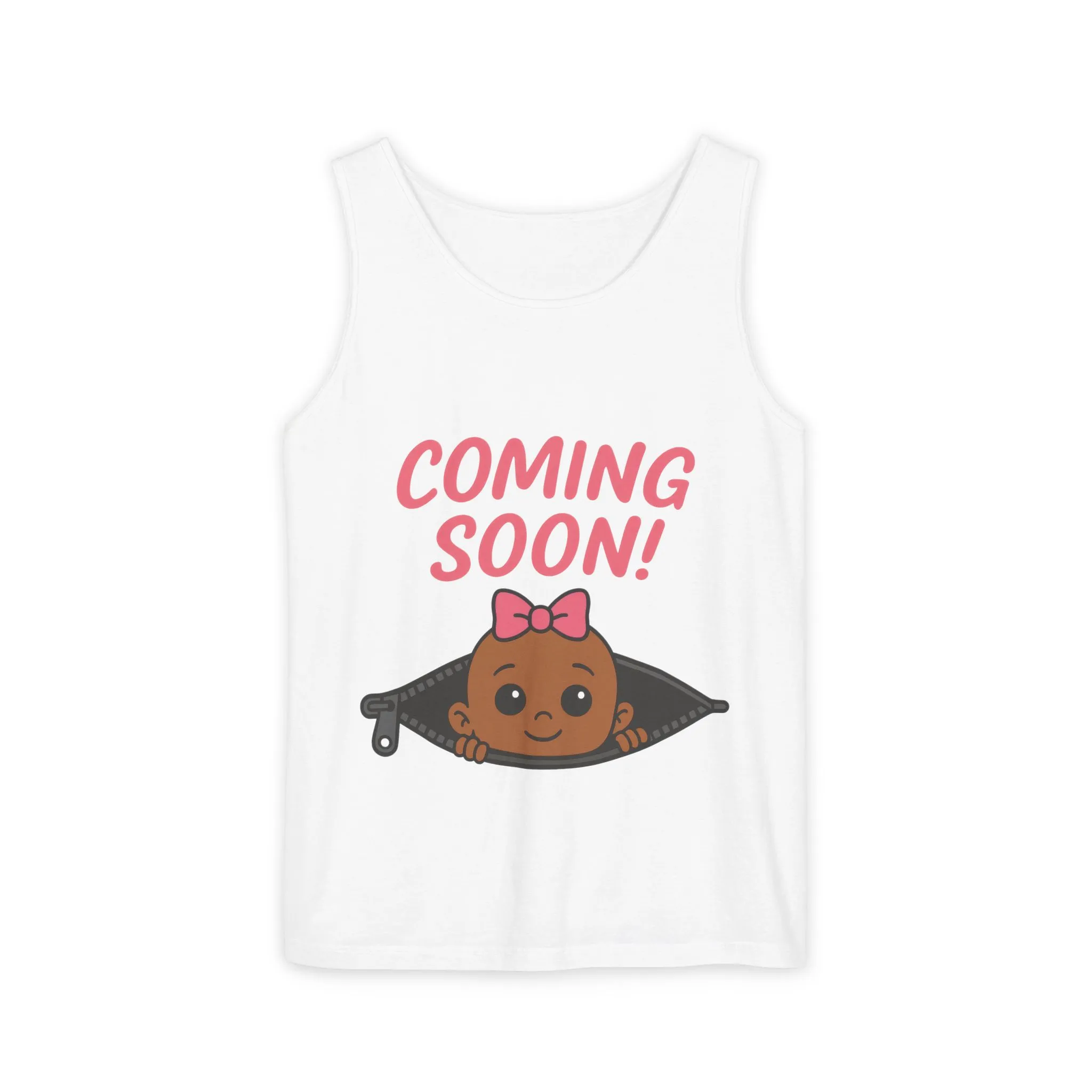 Coming Soon Maternity Tank Top, Cute Baby Girl Pregnancy Announcement Shirt, Expecting Mom Gift, Gender Reveal Tank, Baby Shower Gift - Image 3
