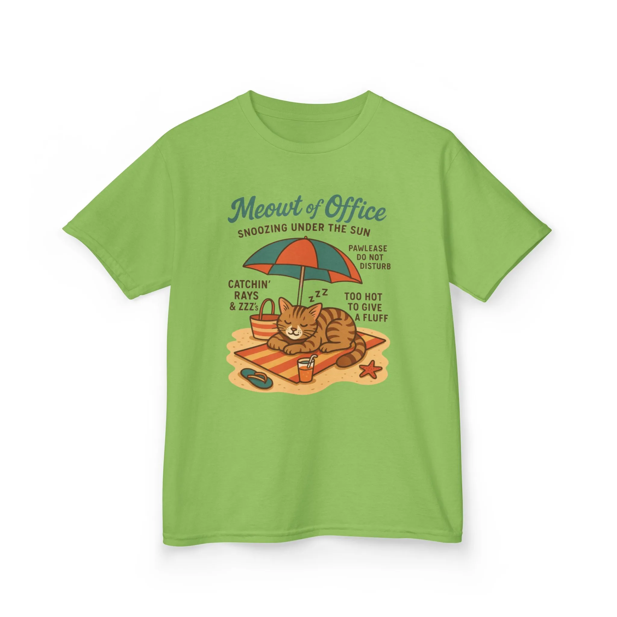 Kids Cat-Themed T-Shirt - Meowt of Office, Cute Summer Tee, Cat Lover Gift, Fun Playwear, Summer Beach Vacation Tee - Image 13