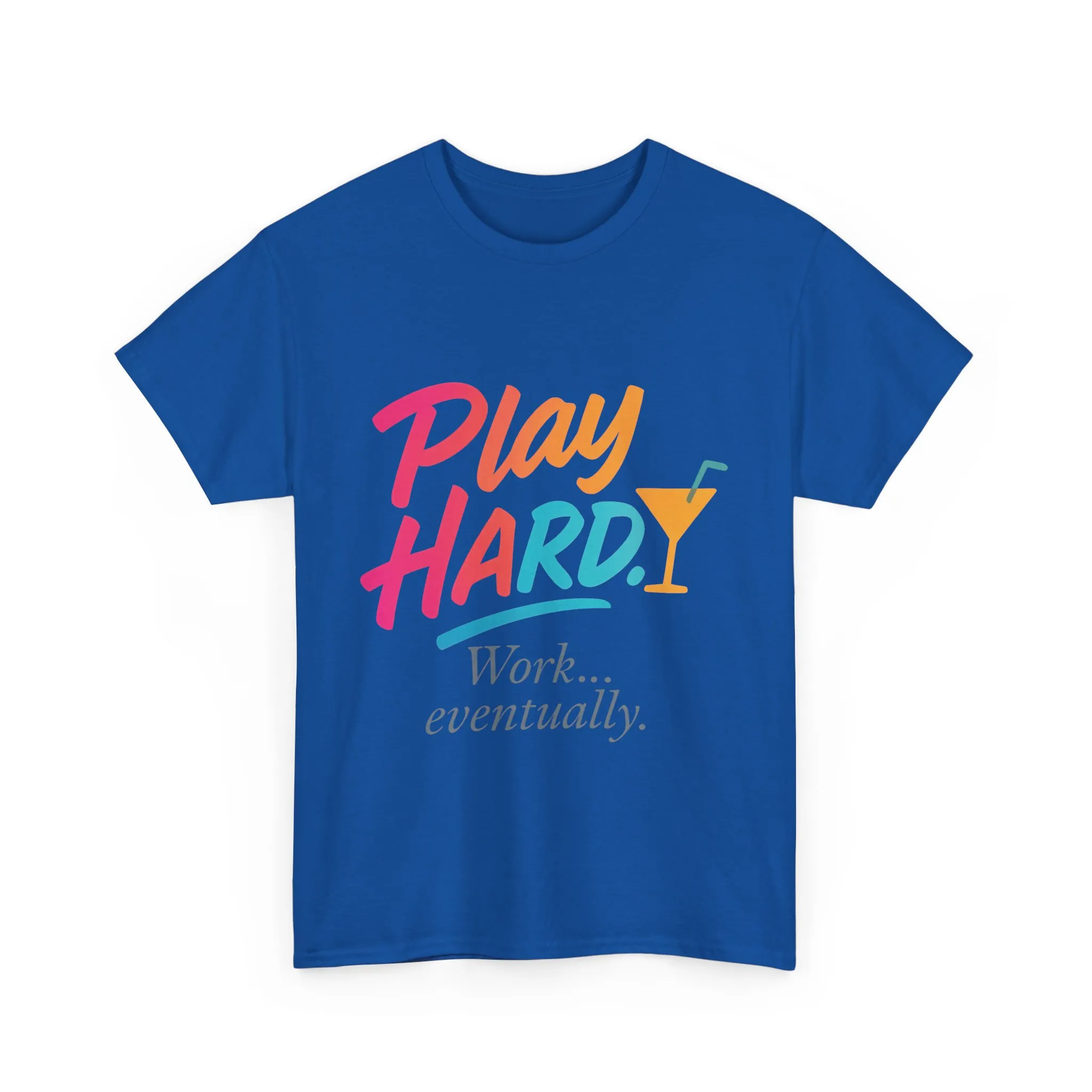 Play Hard Work Eventually T-Shirt, Funny Cocktail Graphic Tee, Pink Womens Party Shirt, Relaxed Vacation Top - Image 19