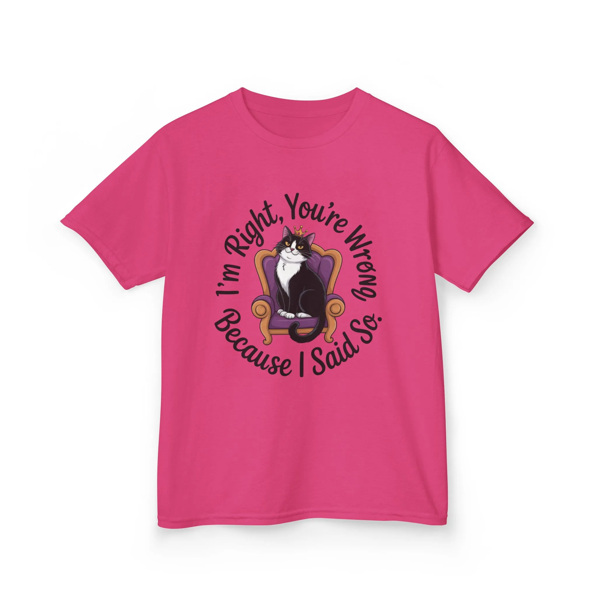 Girls Funny Sassy Cat T-Shirt - I'm Right You're Wrong, Cute Gift for Cat Lovers, Humor Tee for Teens, Birthday Gift,Tee for Confident Teens - Image 15