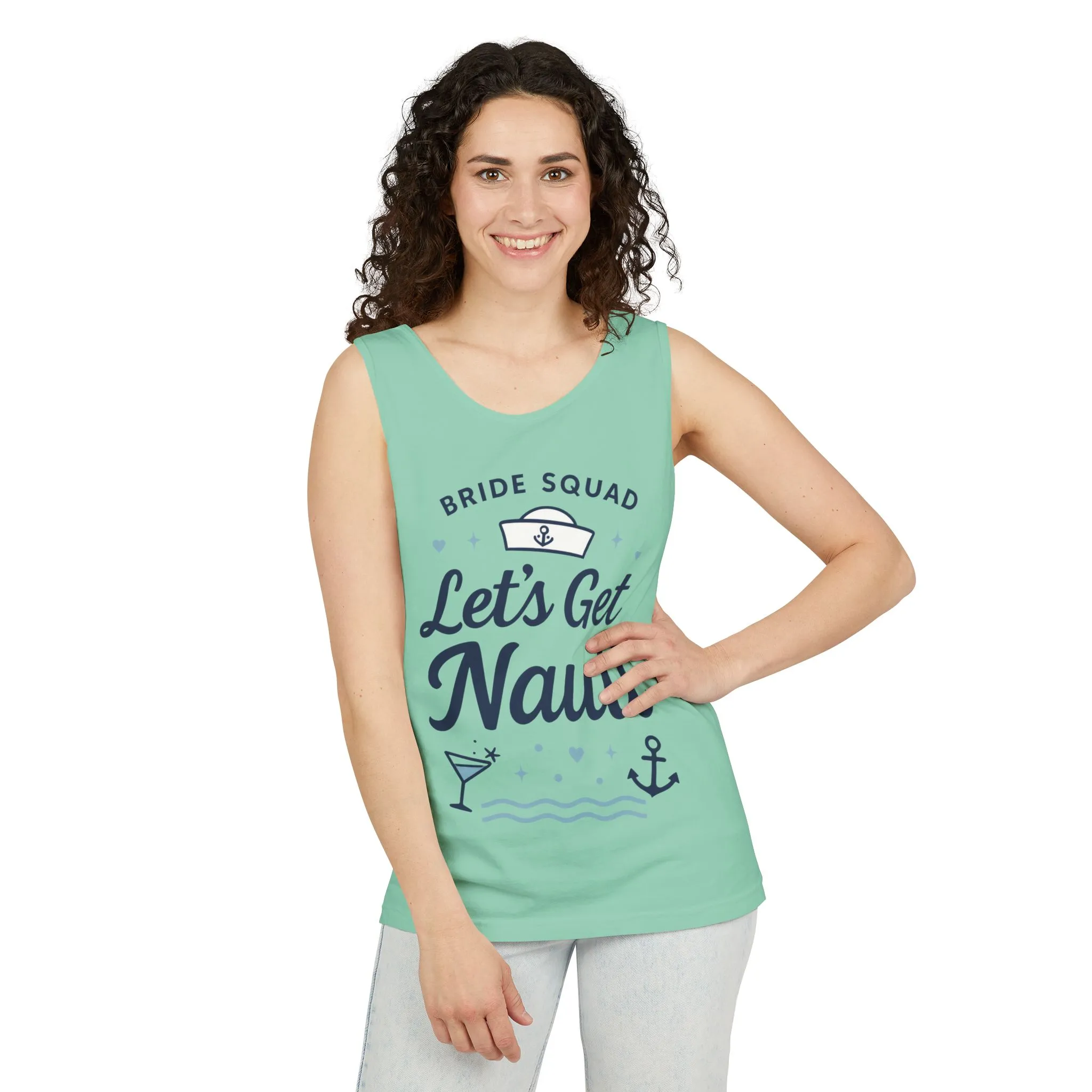 Lets Get Nauti Tank Top, Nautical Bachelorette Party Tee, Bride Squad Gift, Bridesmaid Hen Party Top, Fun Nautical Wedding Shirt - Image 8
