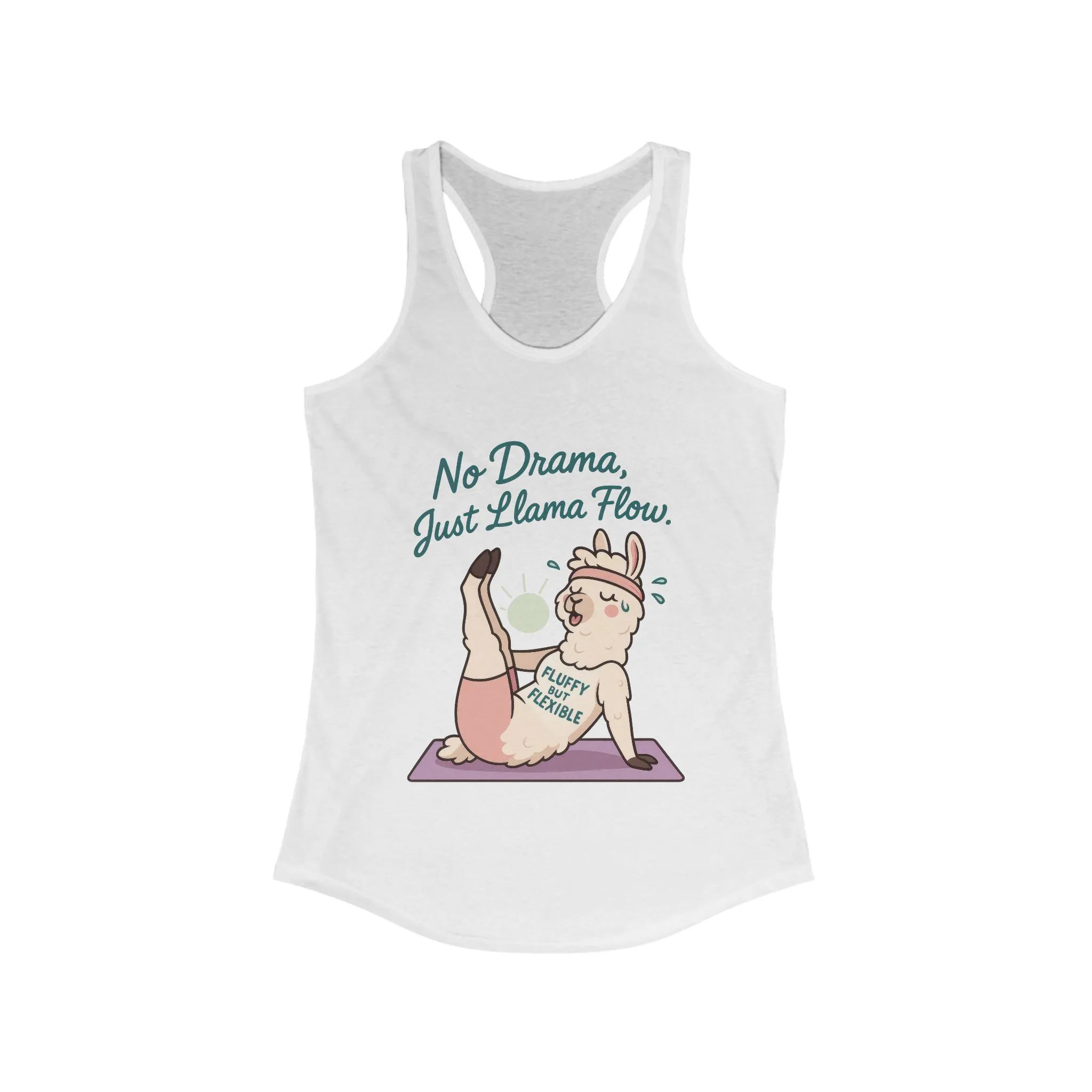 Llama Yoga Tank Top, Funny Yoga Llama Tank for Women, Gift for Yogis, Fun Yoga T-Shirt for Animal Lovers, Funny Workout Top, Summer Wear - Image 3