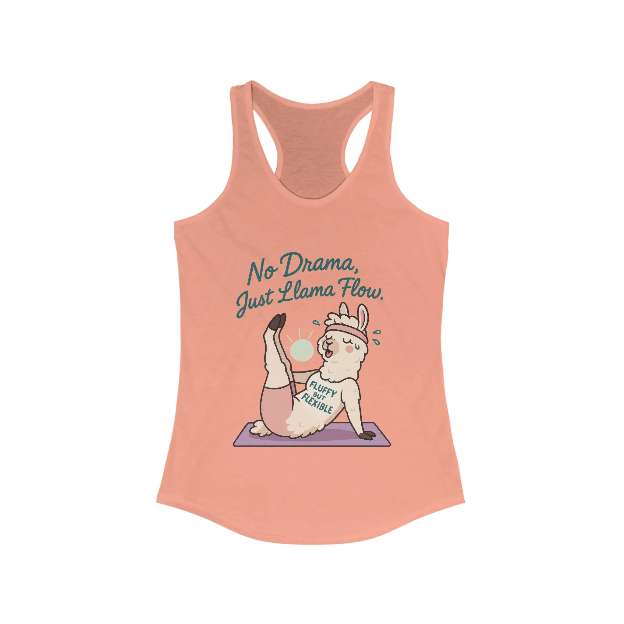 Llama Yoga Tank Top, Funny Yoga Llama Tank for Women, Gift for Yogis, Fun Yoga T-Shirt for Animal Lovers, Funny Workout Top, Summer Wear